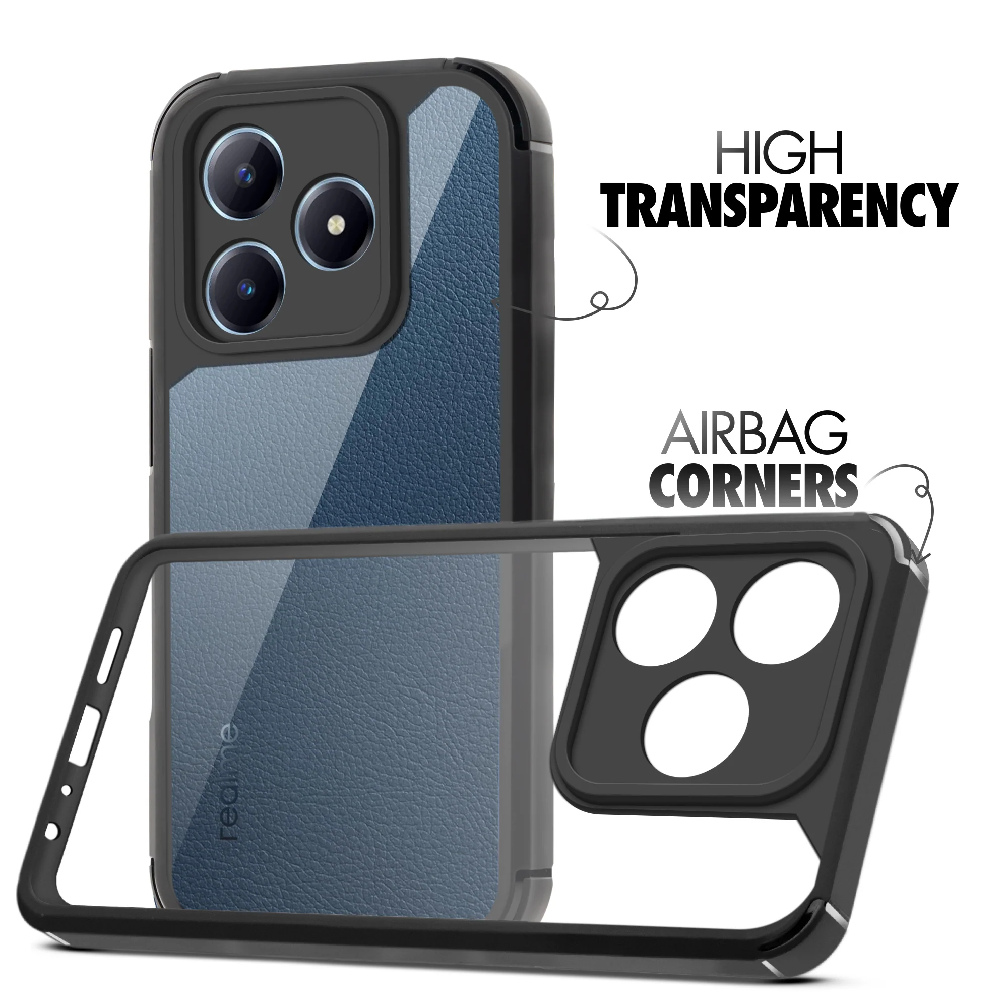 Silicone Border Transparent Back Cover for Realme C63 - Image 3