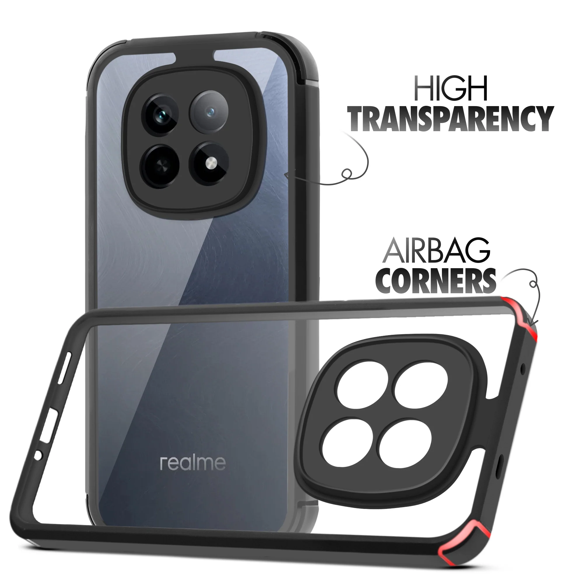 Silicone Border Transparent Back Cover for Realme P2 Pro 5G - Image 3