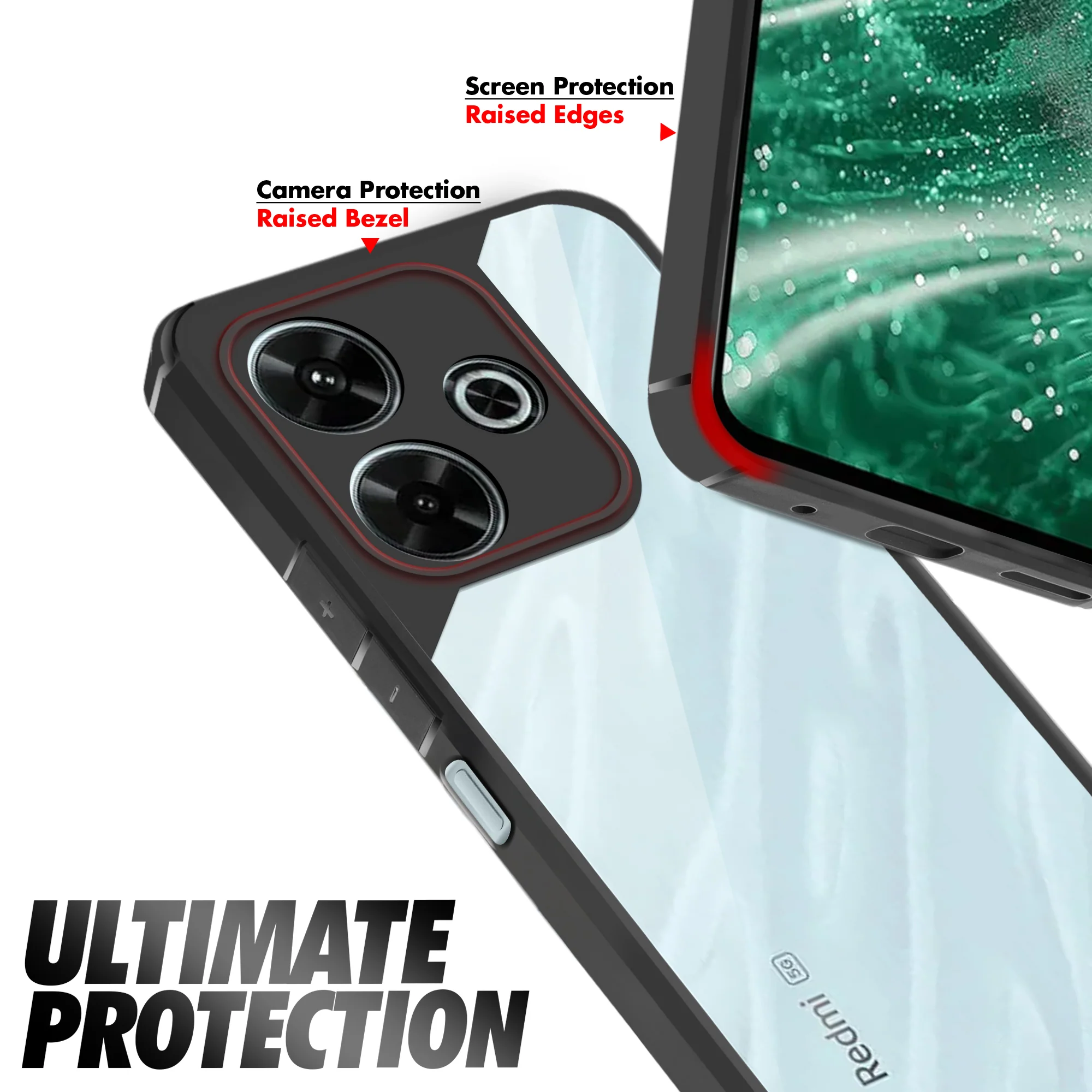 Silicone Border Transparent Back Cover for Redmi 13 5G - Image 5