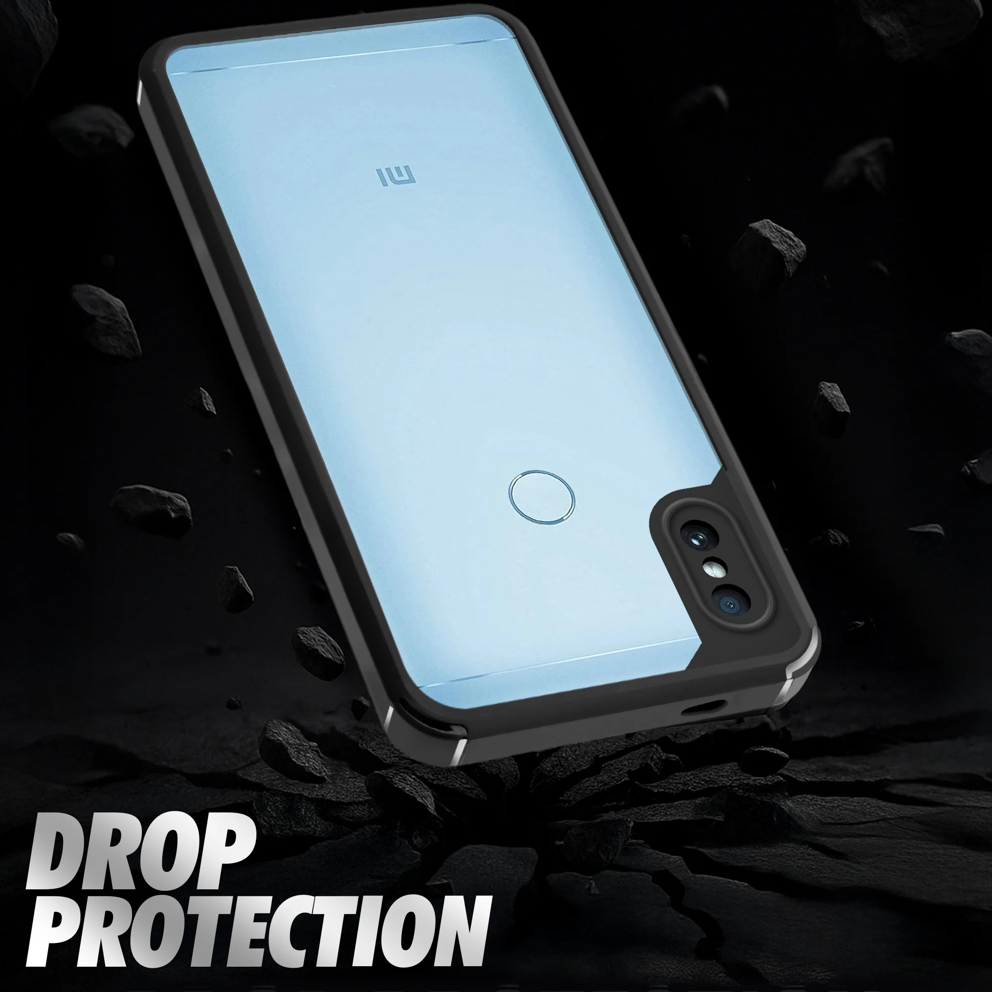 Silicone Border Transparent Back Cover for Redmi Note 5 Pro - Image 6