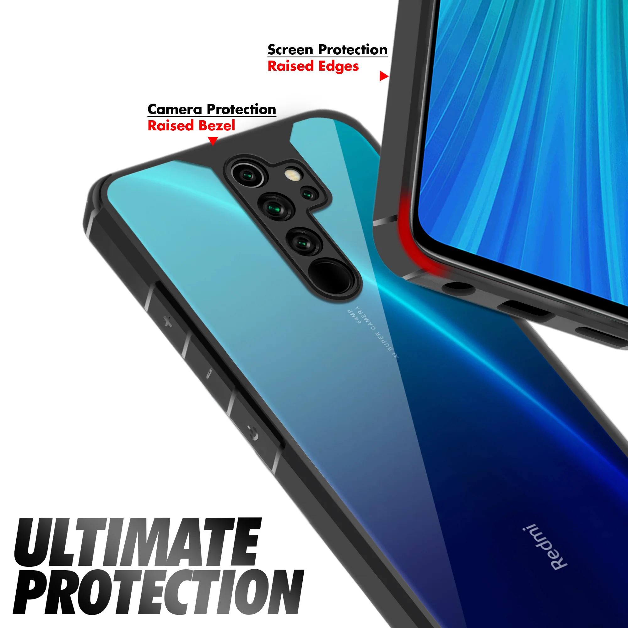 Silicone Border Transparent Back Cover for Redmi Note 8 Pro - Image 5