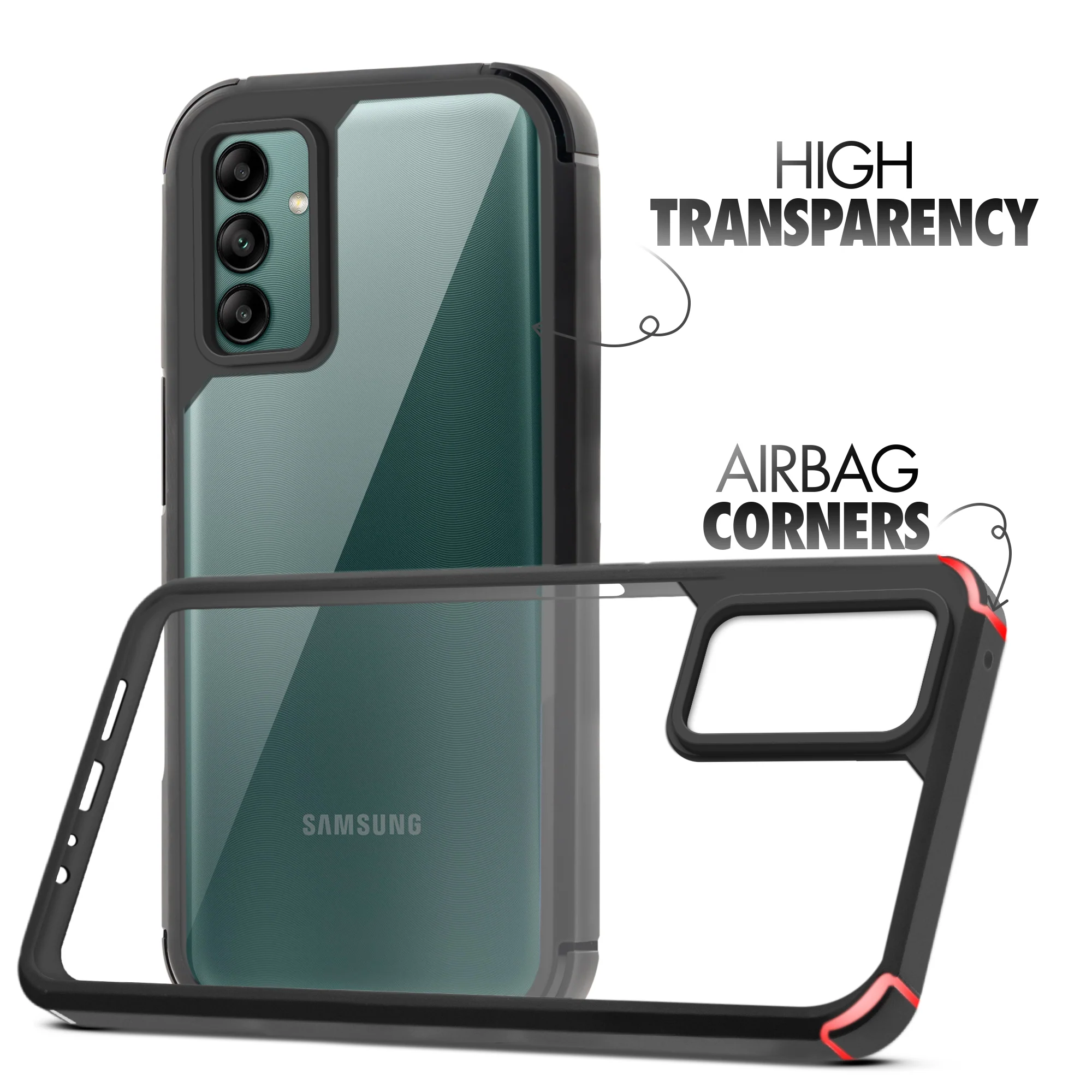 Silicone Border Transparent Back Cover for Samsung A04S - Image 3