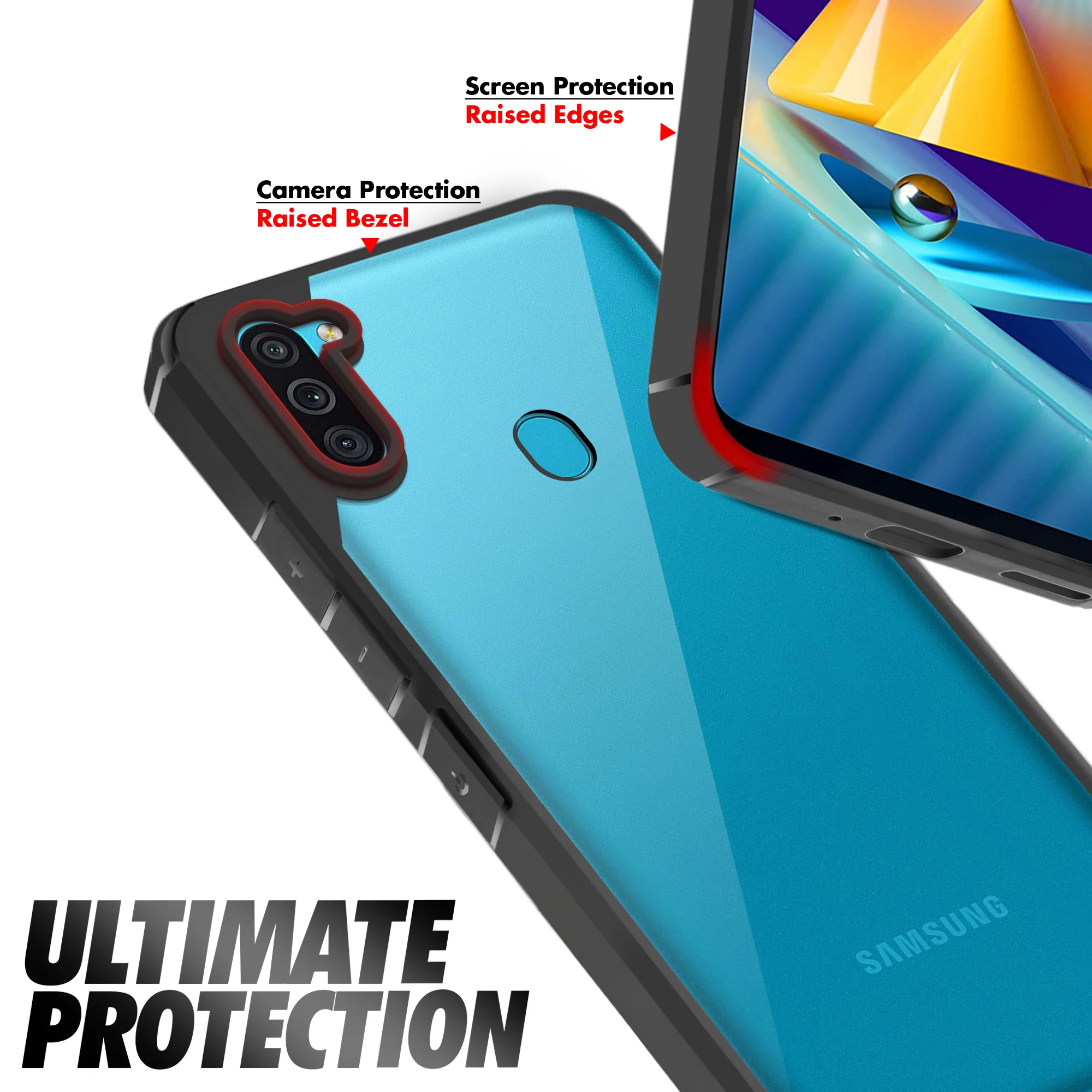 Silicone Border Transparent Back Cover for Samsung A11 - Image 5