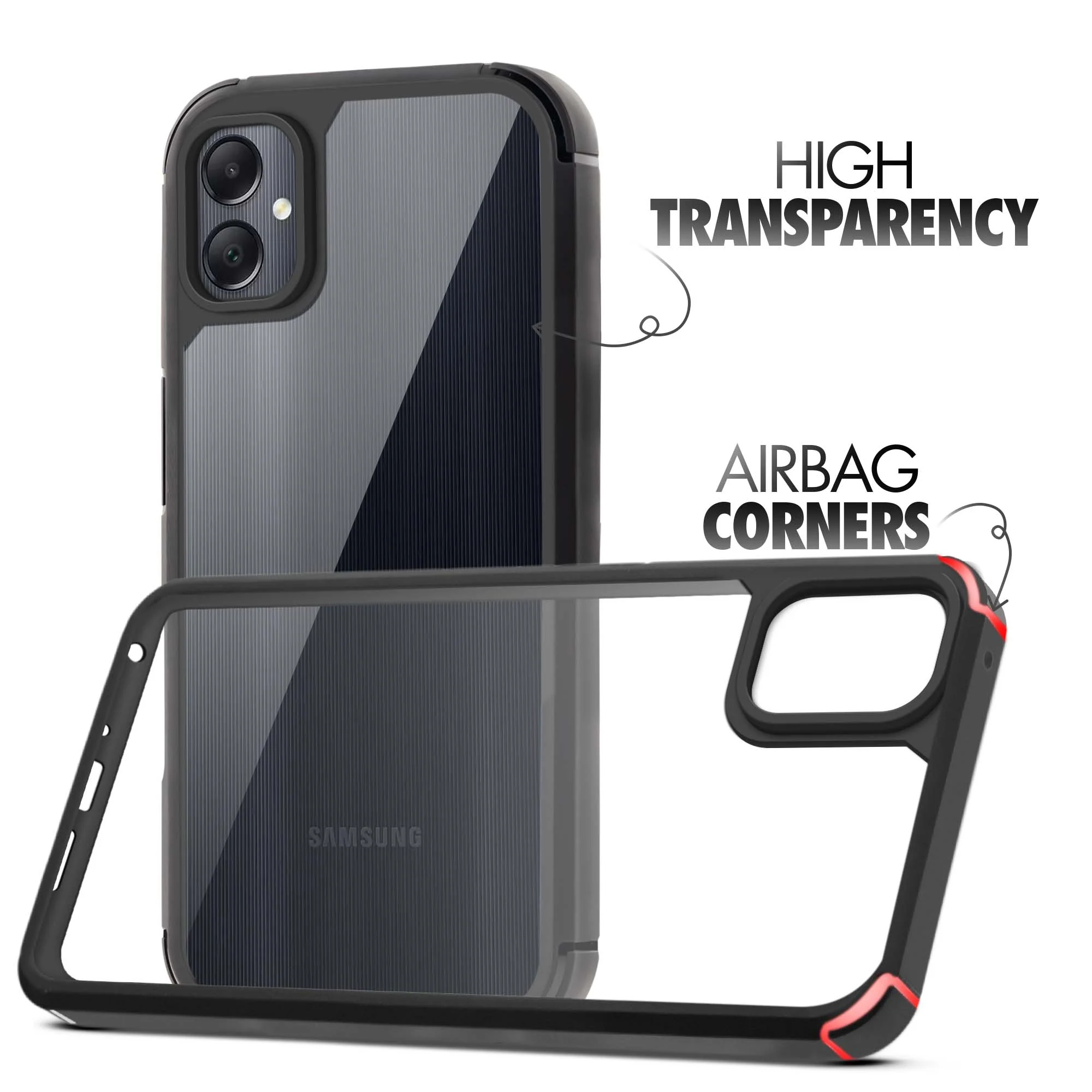 Silicone Border Transparent Back Cover for Samsung F05 - Image 3