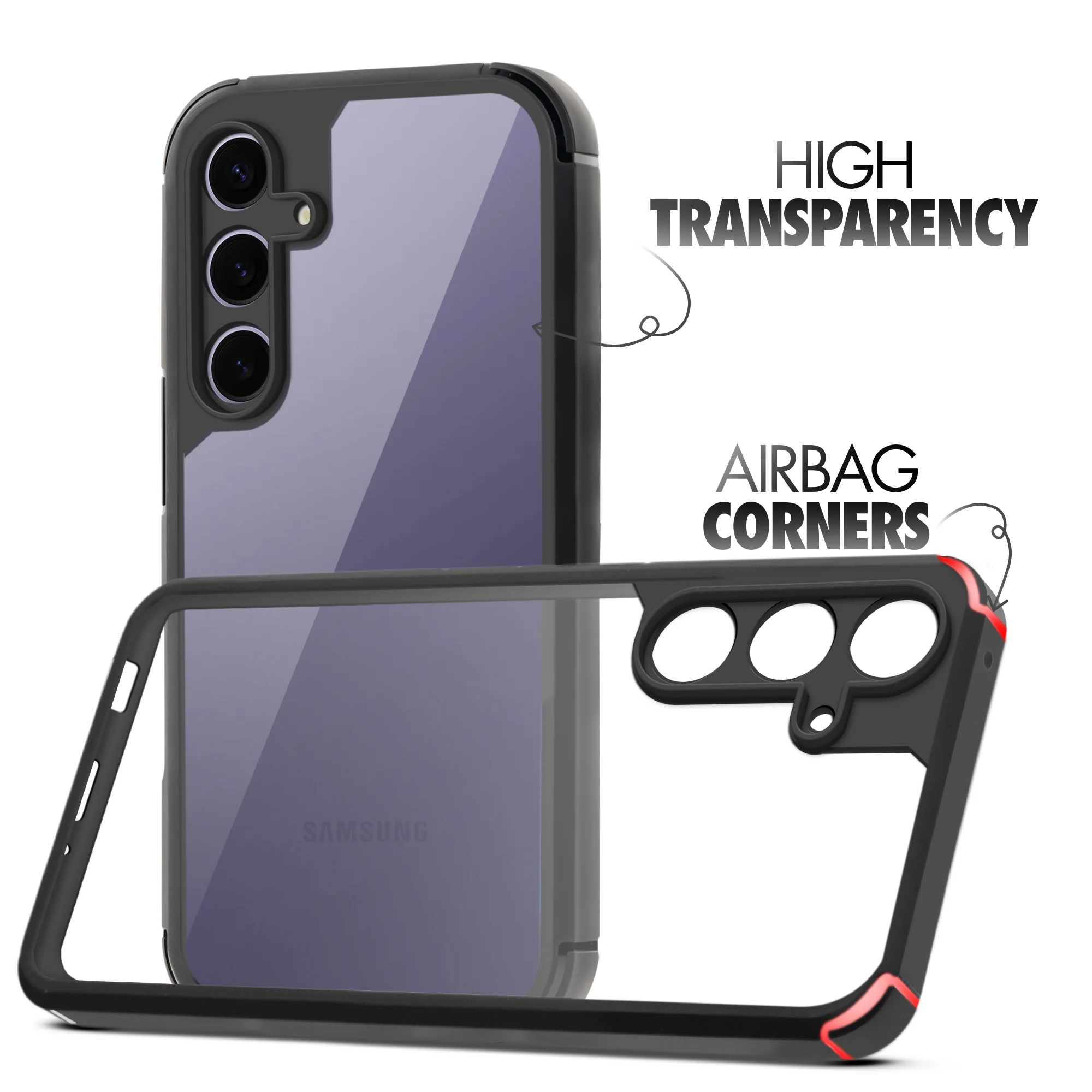Silicone Border Transparent Back Cover for Samsung S25 Plus 5G - Image 3