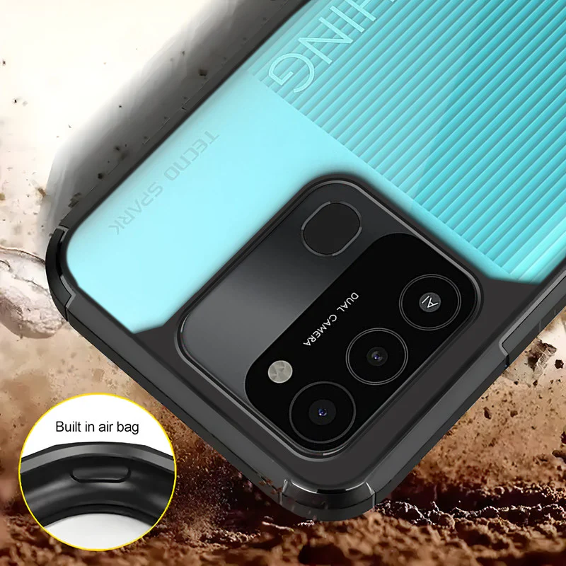 Silicone Border Transparent Back Cover for Tecno Spark 8C - Image 5