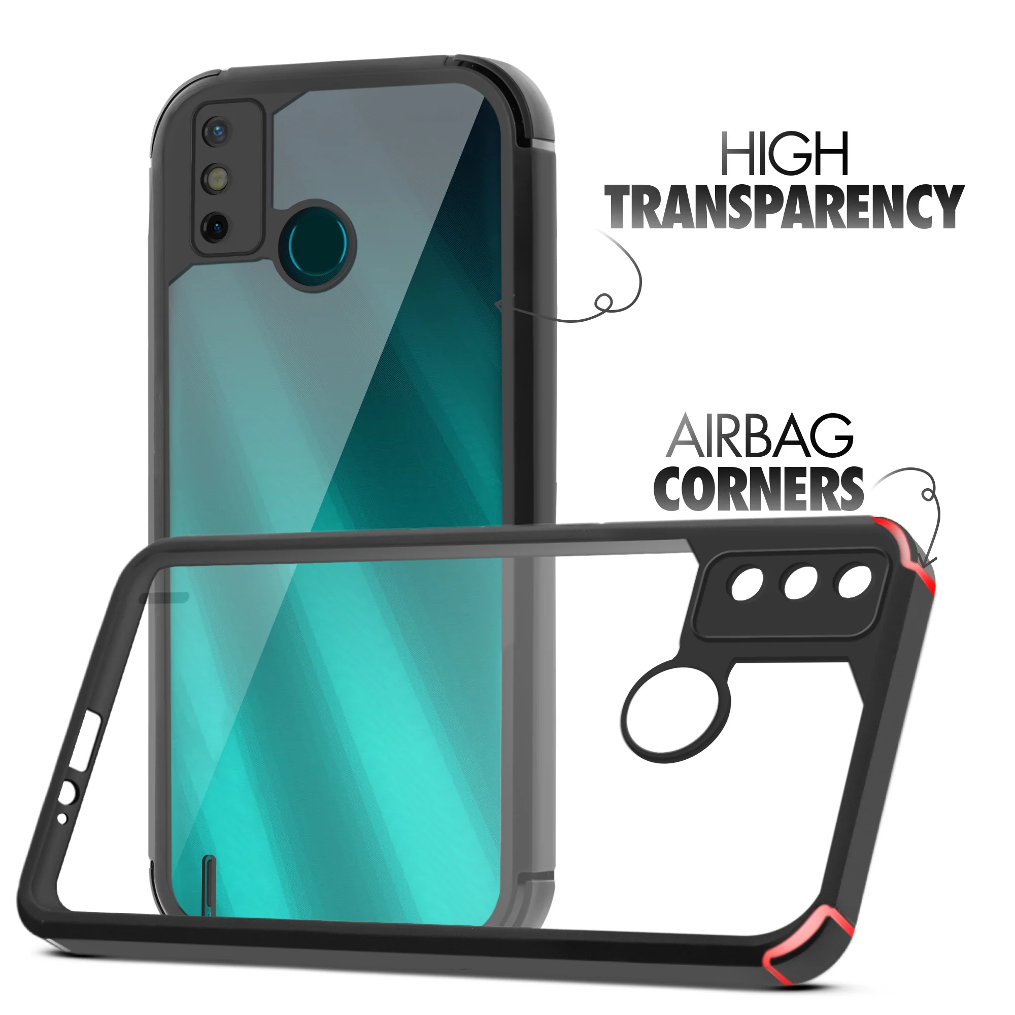 Silicone Border Transparent Back Cover for Tecno Spark Go 2020 - Image 3