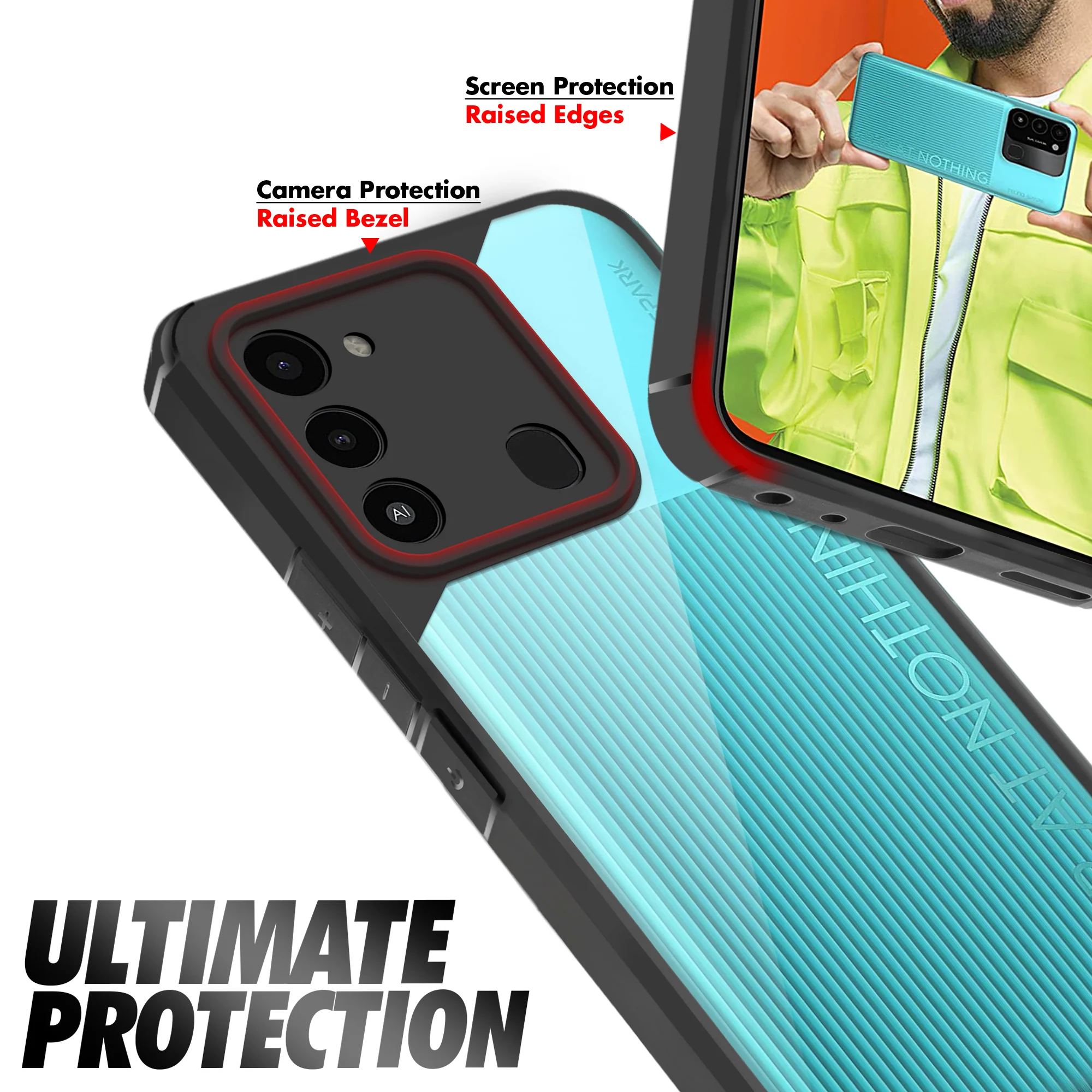Silicone Border Transparent Back Cover for Tecno Spark Go 2022 - Image 5