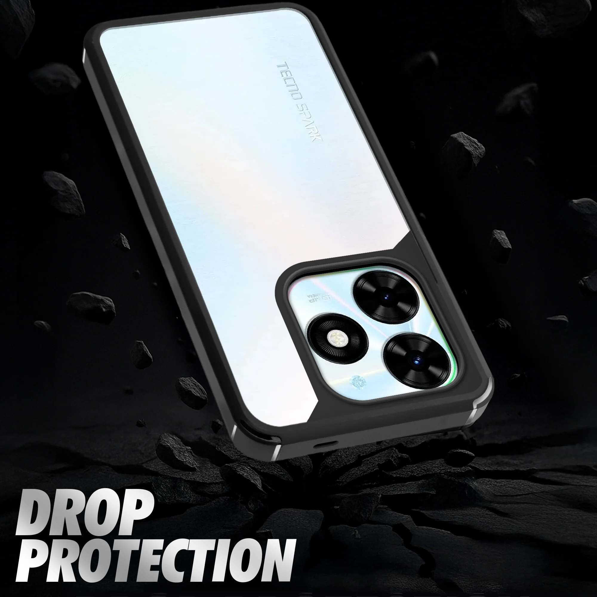 Silicone Border Transparent Back Cover for Tecno Spark Go 2024 - Image 6