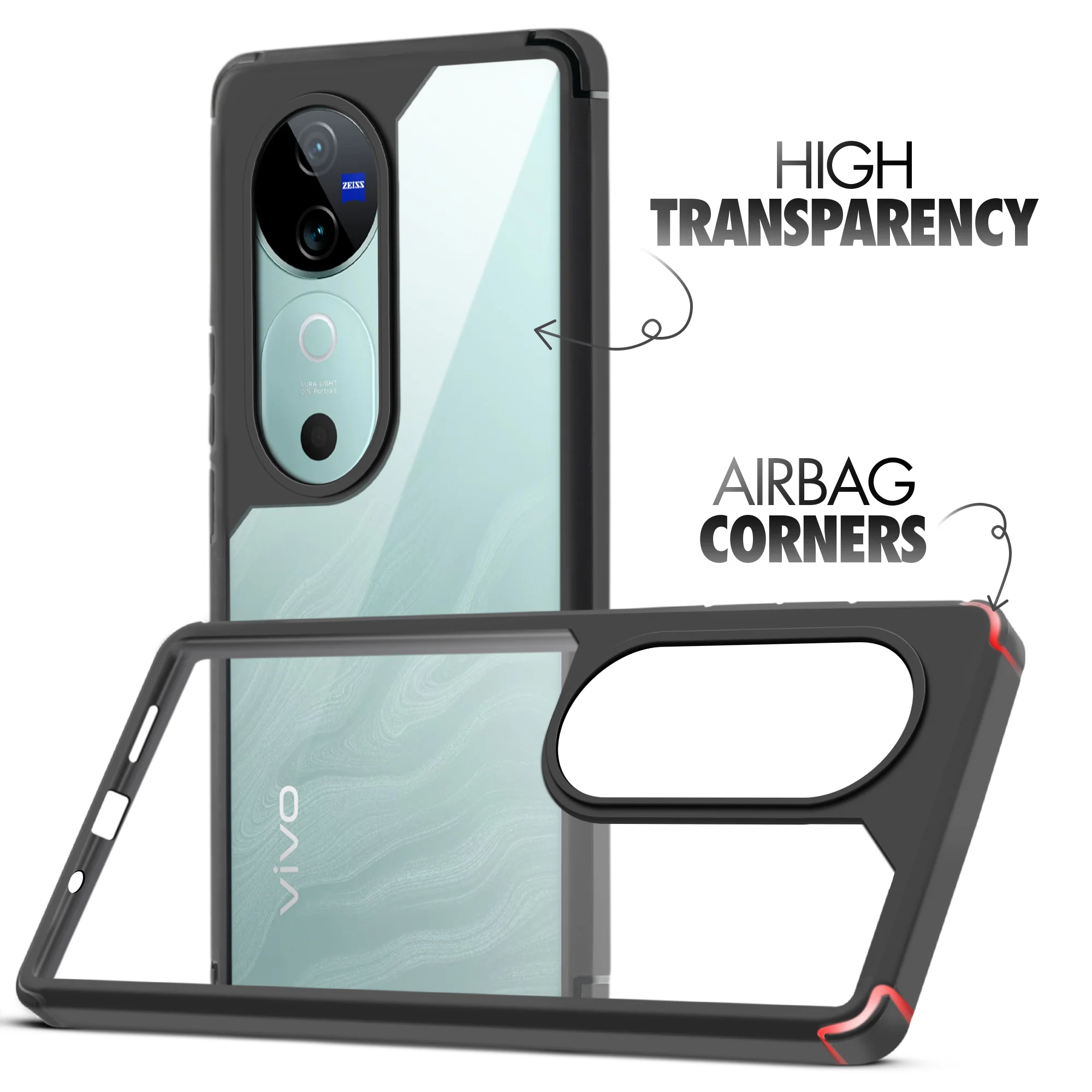 Silicone Border Transparent Back Cover for Vivo V40 5G - Image 3