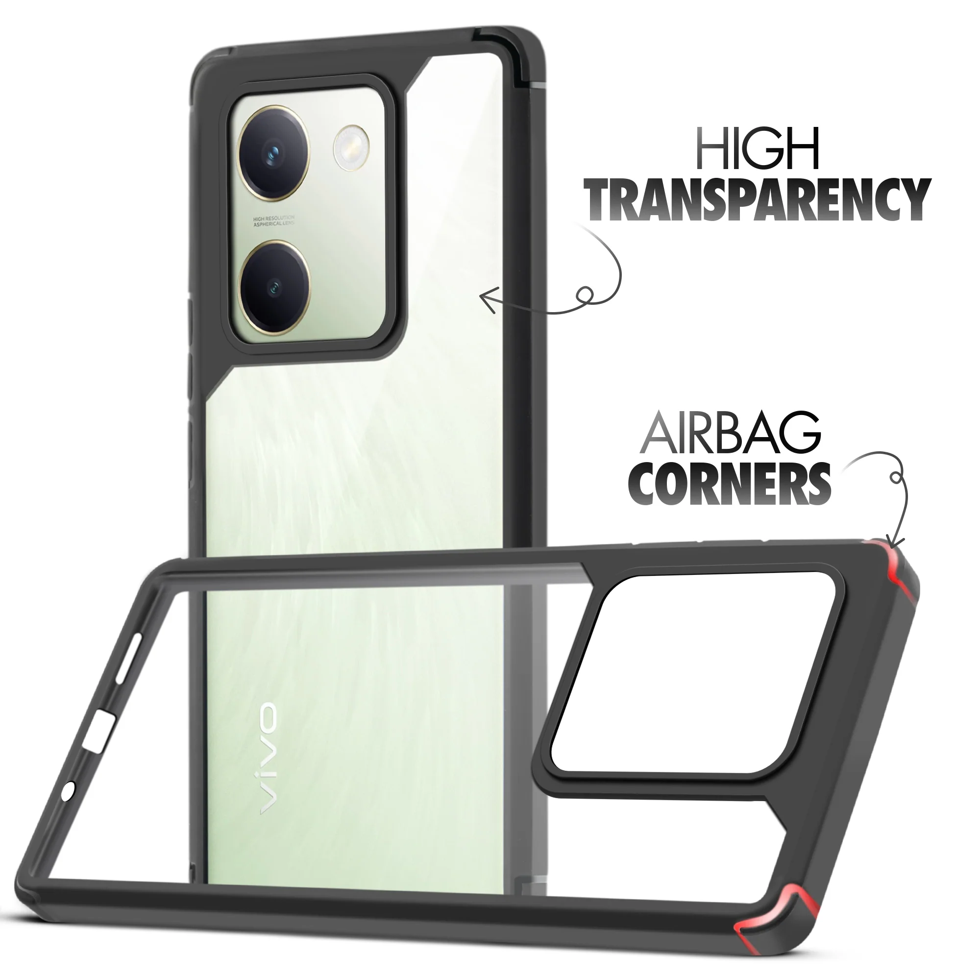Silicone Border Transparent Back Cover for Vivo Y200 Pro 5G - Image 3