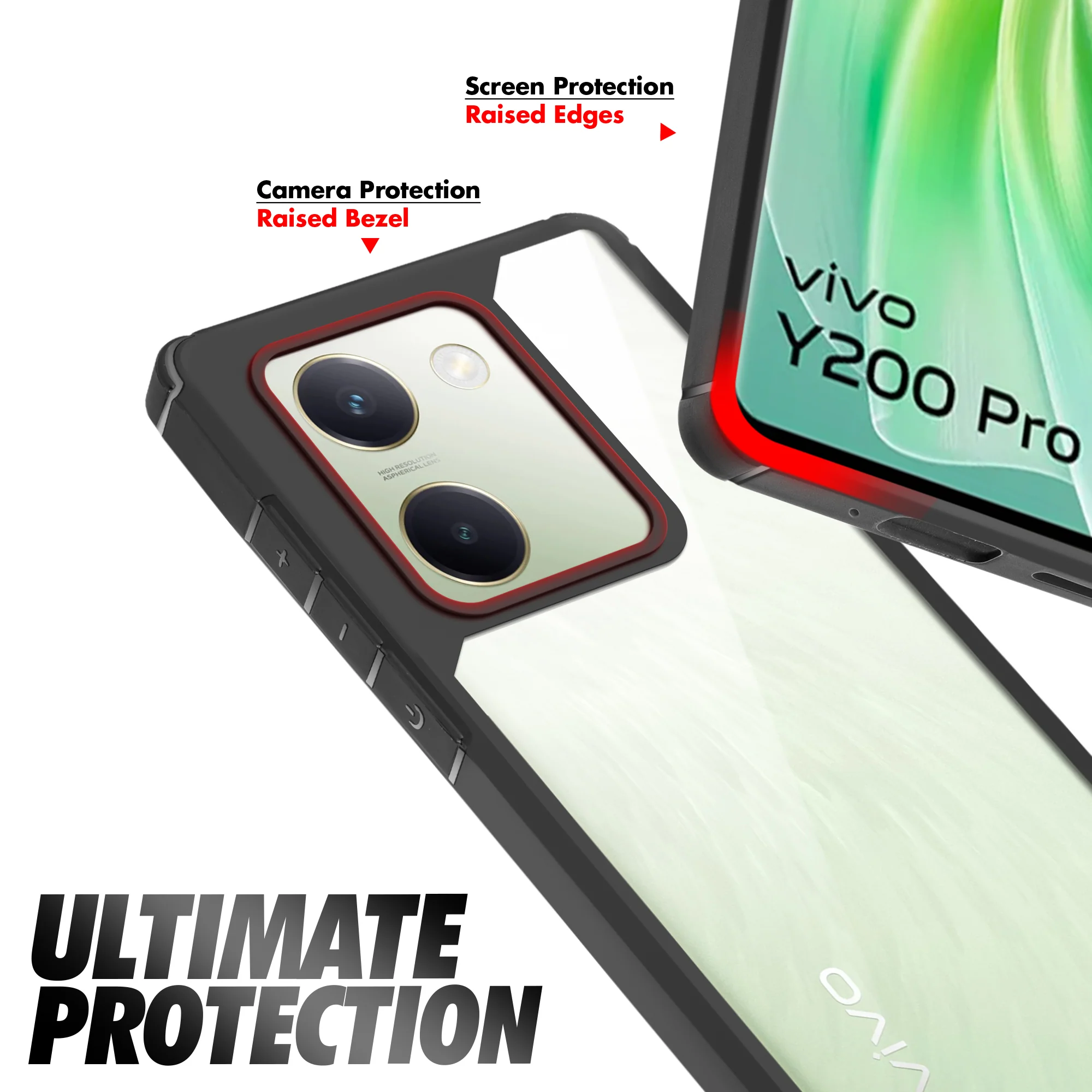 Silicone Border Transparent Back Cover for Vivo Y200 Pro 5G - Image 5