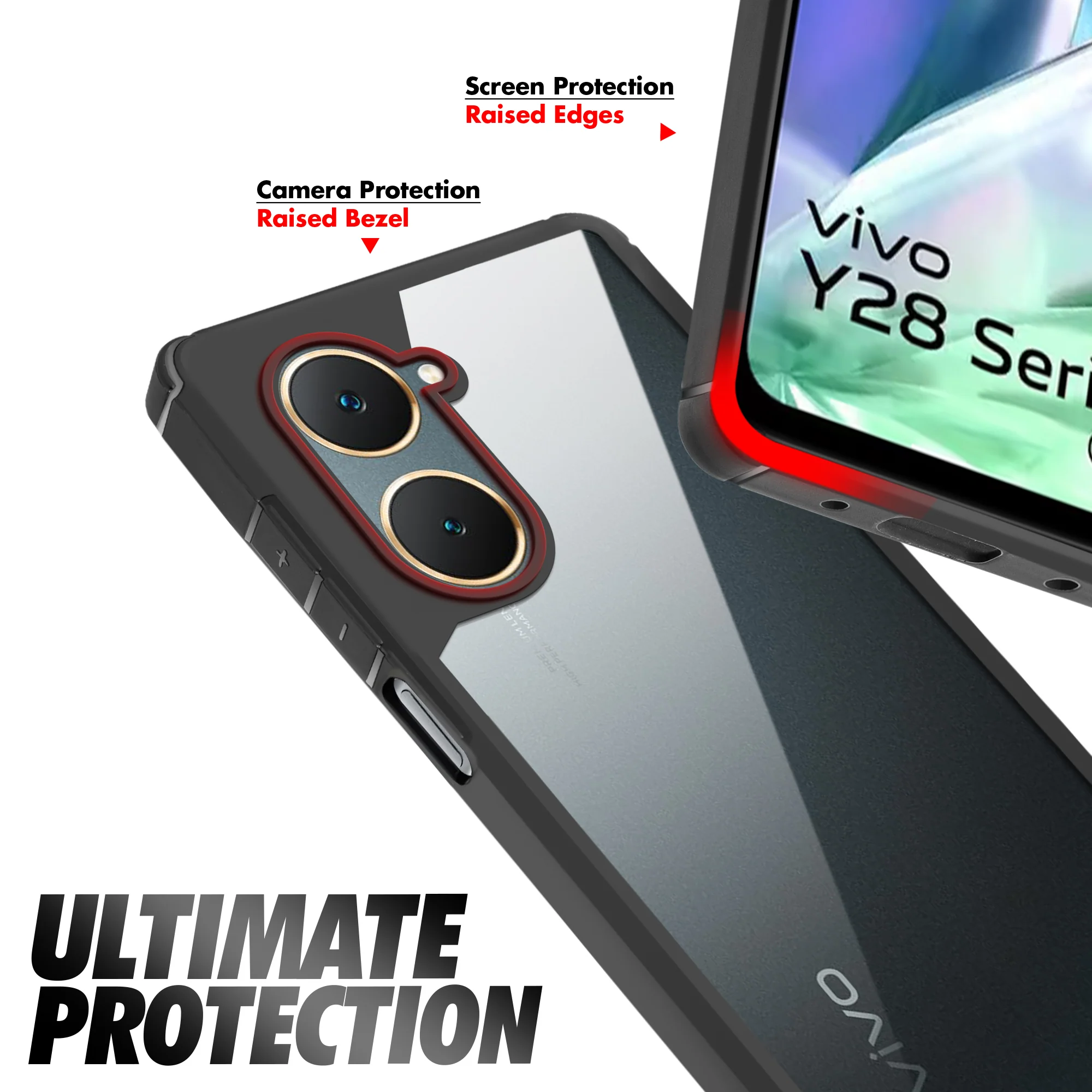 Silicone Border Transparent Back Cover for Vivo Y28s 5G - Image 5