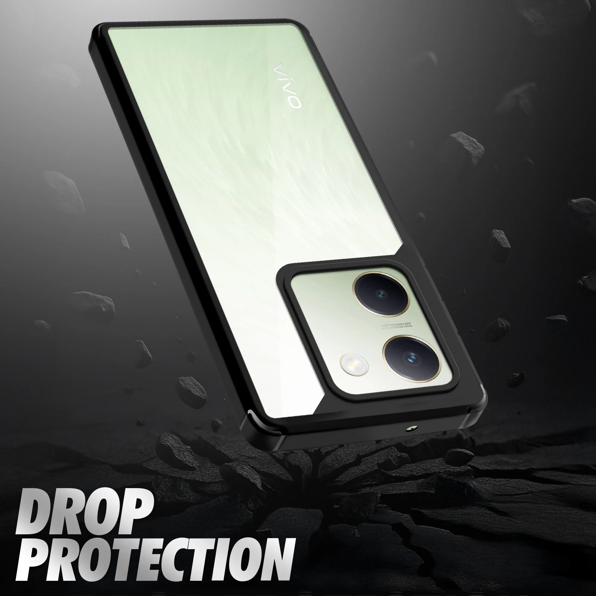 Silicone Border Transparent Back Cover for Vivo Y300 Plus 5G - Image 6