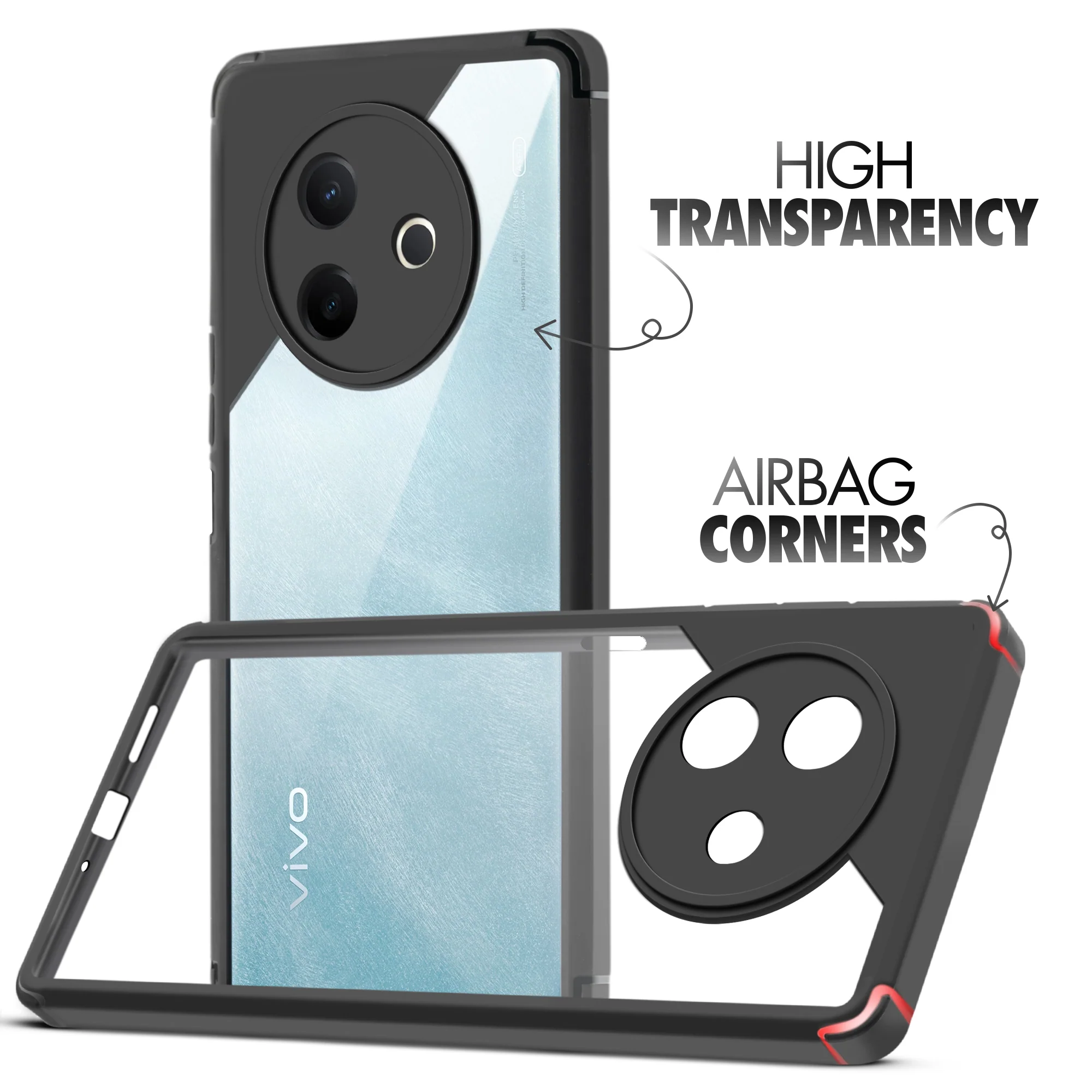 Silicone Border Transparent Back Cover for Vivo Y39 5G - Image 3