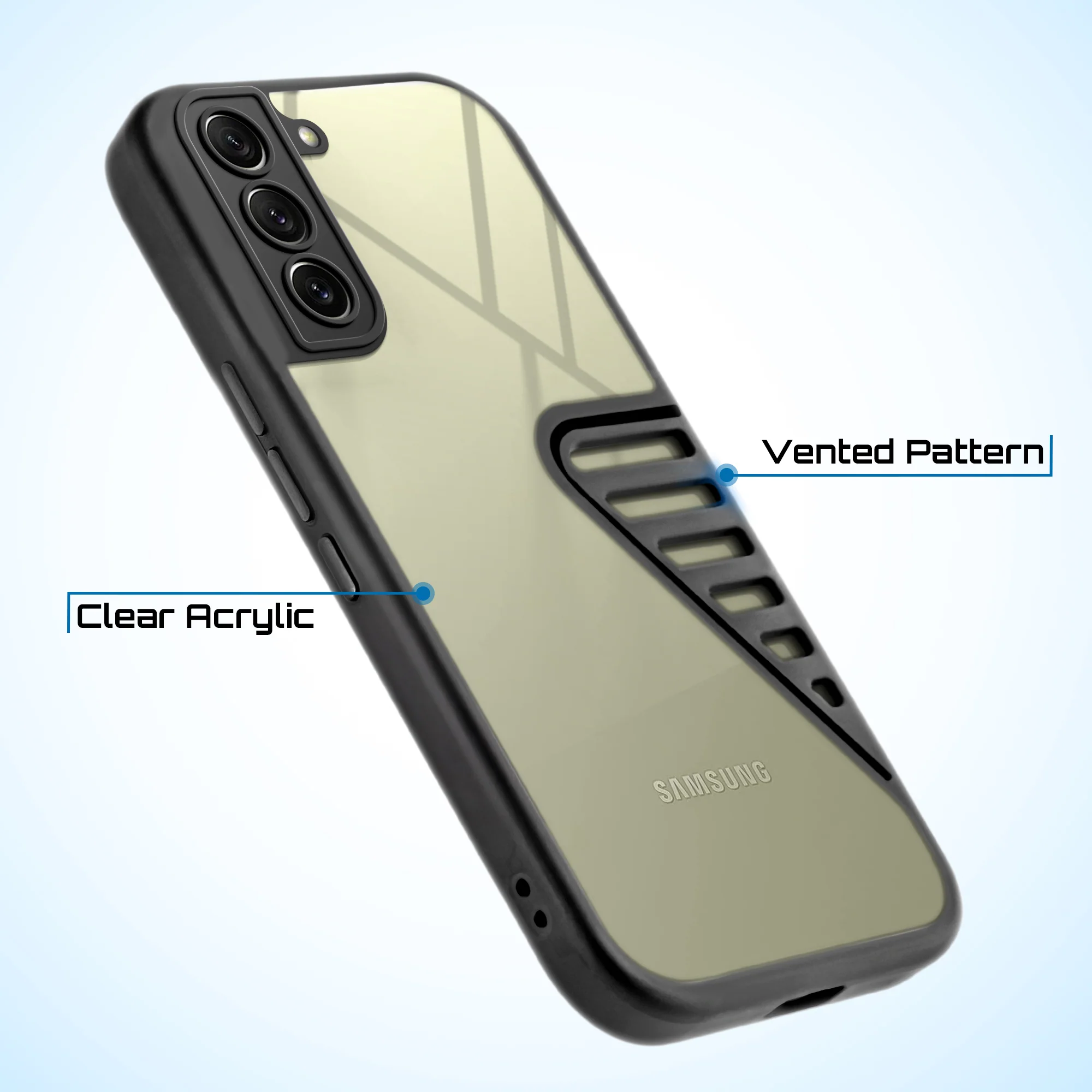 Silicone Border Transparent Cover with Heat Dissipation Holes Drop-Proof Back Cover for Samsung S Series - Image 17