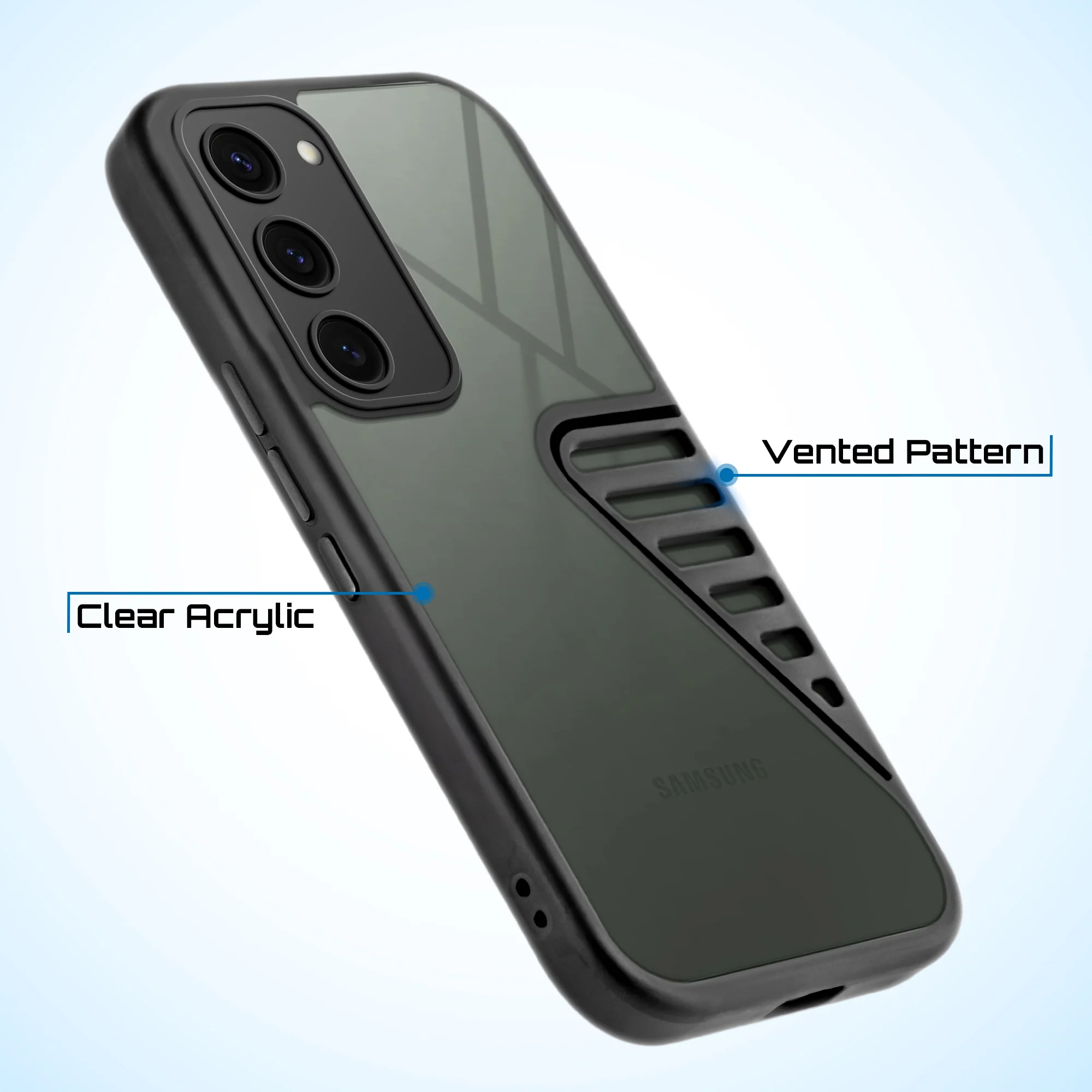 Silicone Border Transparent Cover with Heat Dissipation Holes Drop-Proof Back Cover for Samsung S Series - Image 23