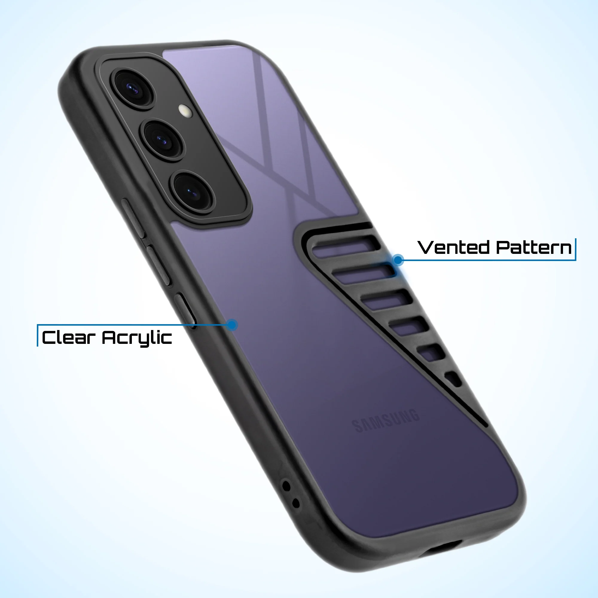 Silicone Border Transparent Cover with Heat Dissipation Holes Drop-Proof Back Cover for Samsung S Series - Image 29