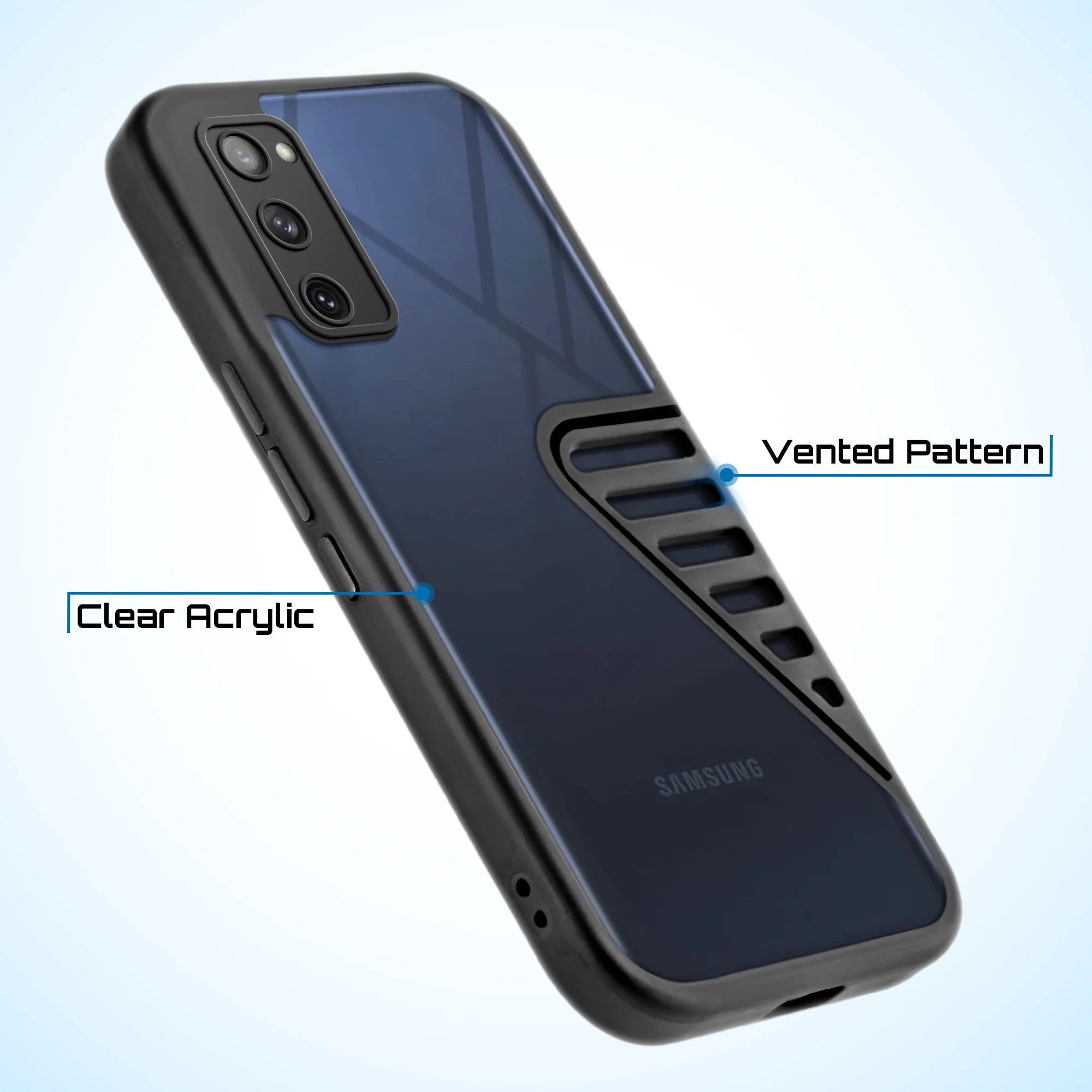 Silicone Border Transparent Cover with Heat Dissipation Holes Drop-Proof Back Cover for Samsung S Series - Image 3