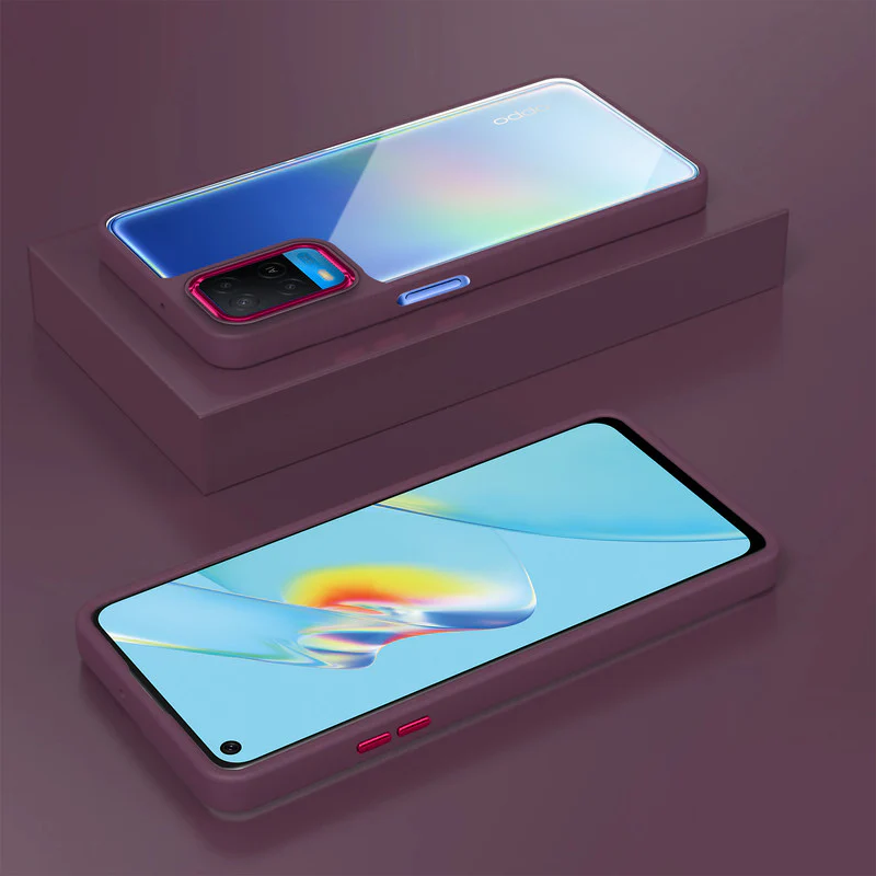 Silicone Frame Hard Transparent Back Phone Case Cover for Oppo A54 4G - Image 4
