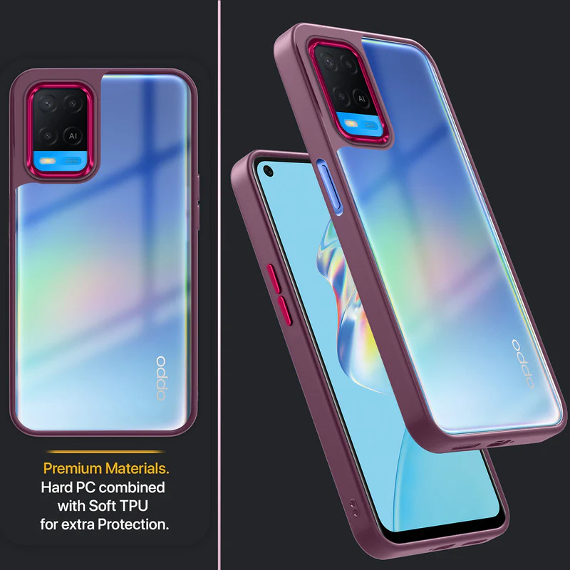 Silicone Frame Hard Transparent Back Phone Case Cover for Oppo A54 4G - Image 5