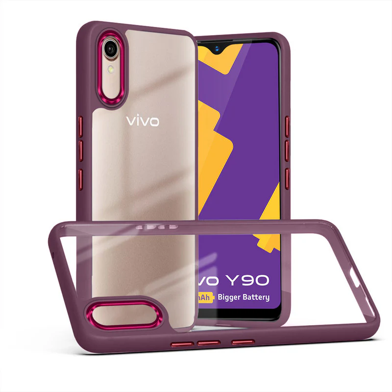 Silicone Frame Hard Transparent Back Phone Case Cover for Vivo Y90 - Image 8
