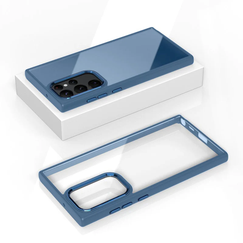 Silicone Frame Hard Transparent Back Phone Cover for Samsung S22 Ultra 5G - Image 10
