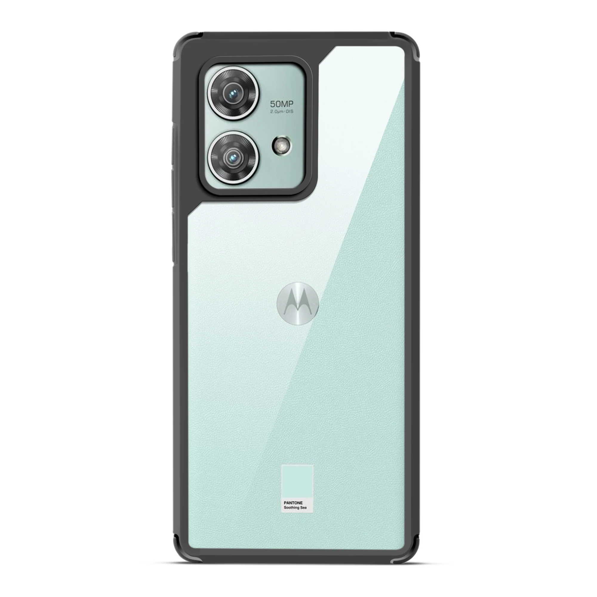 Silicone Frame Transparent Hard Back Cover for Motorola Edge 40 Neo 5G - Image 4