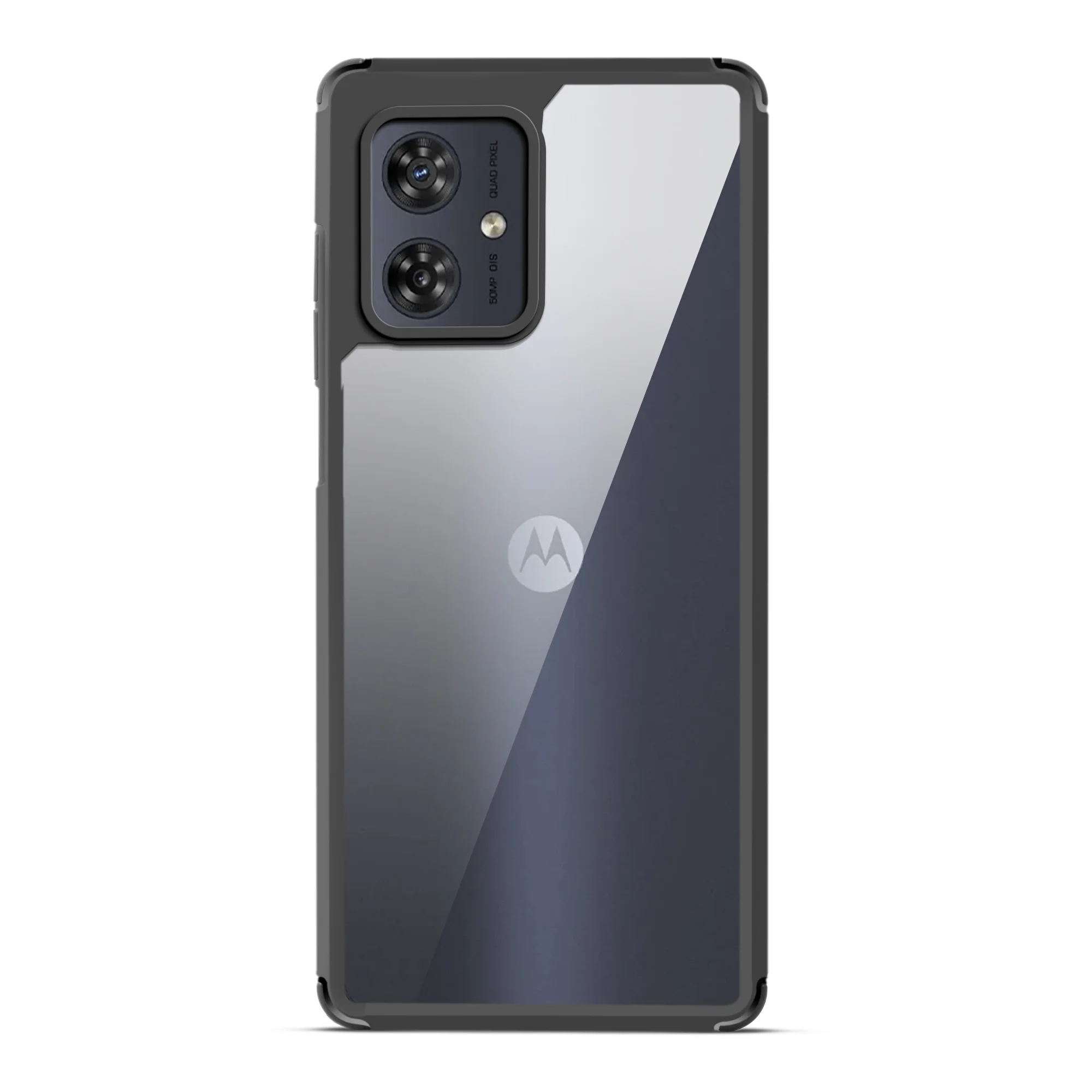 Silicone Frame Transparent Hard Back Cover for Motorola G54 5G - Image 4
