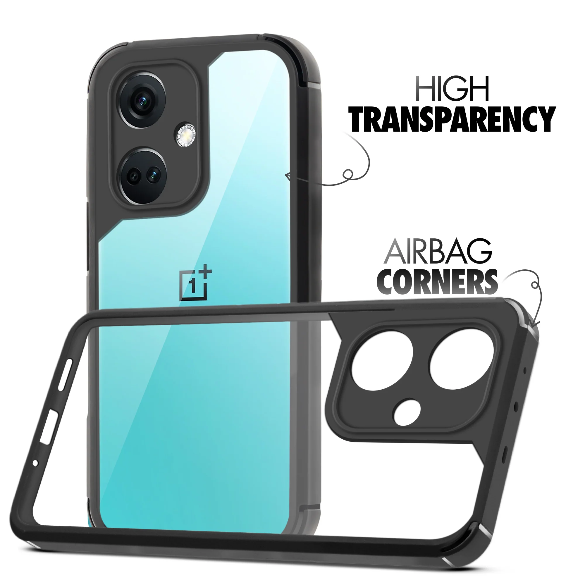 Silicone Frame Transparent Hard Back Cover for OnePlus Nord CE 3 5G - Image 3