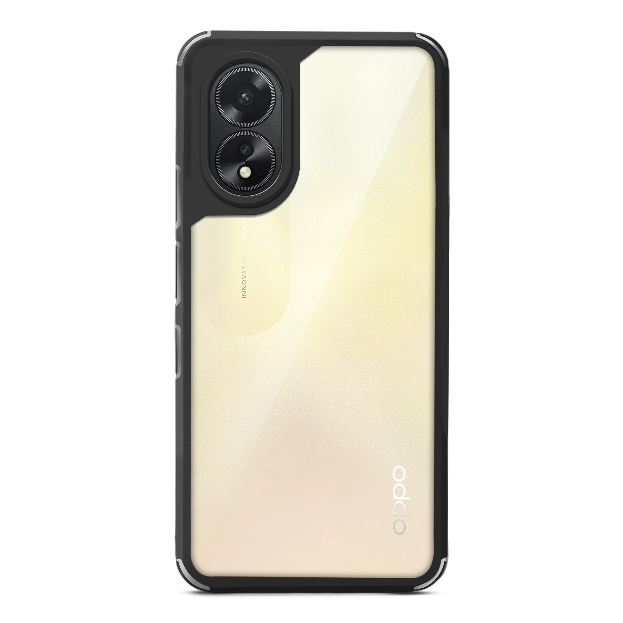 Silicone Frame Transparent Hard Back Cover for Oppo A18 - Image 5