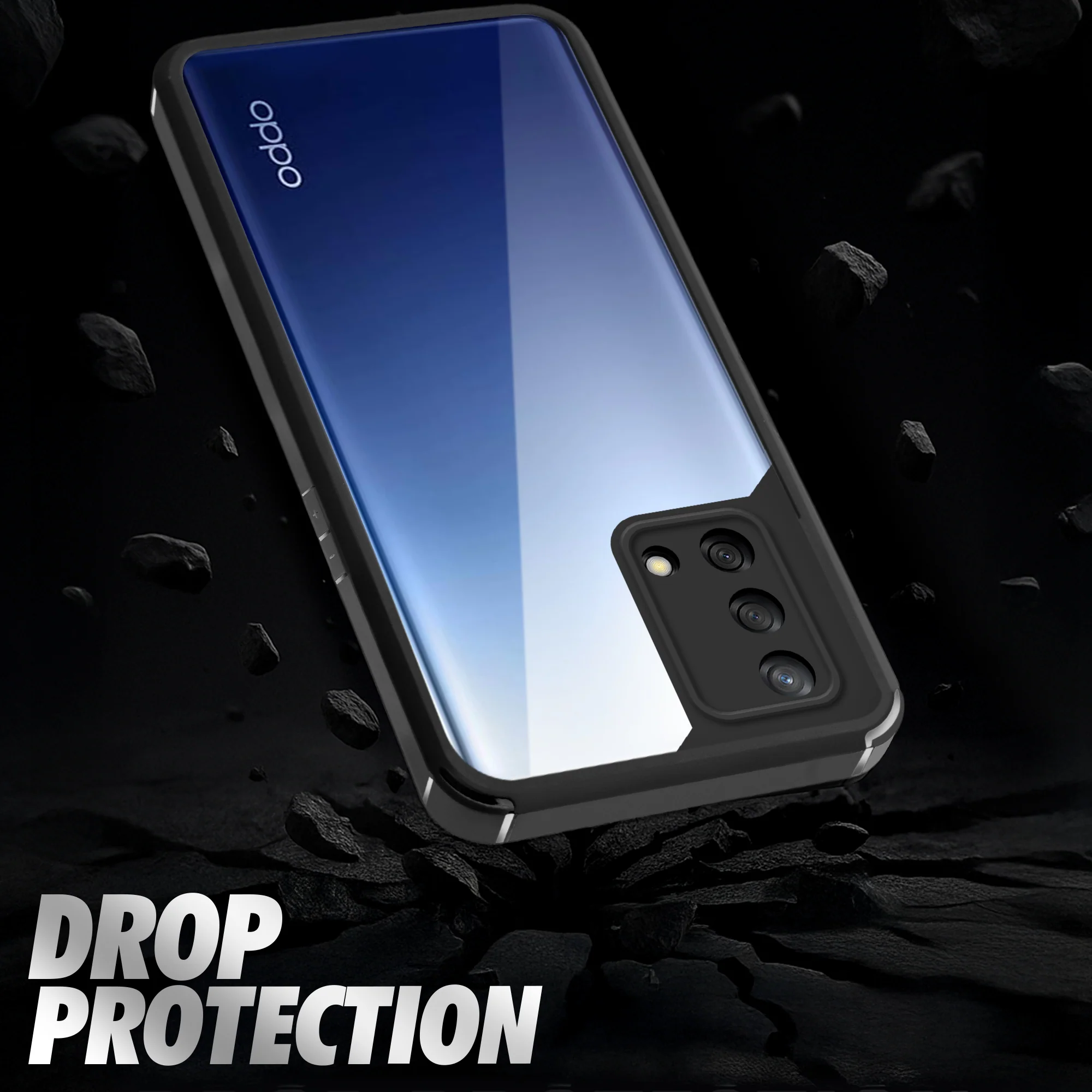 Silicone Frame Transparent Hard Back Cover for Oppo F19 4G - Image 5