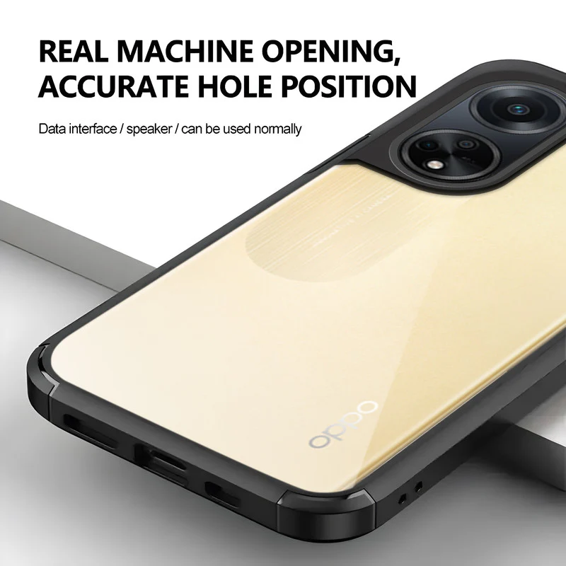 Silicone Frame Transparent Hard Back Cover for Oppo F23 5G - Image 4
