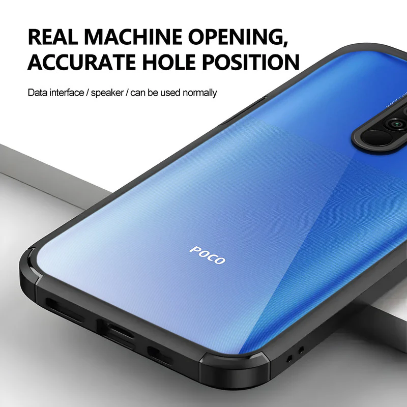 Silicone Frame Transparent Hard Back Cover for Poco M2 - Image 4