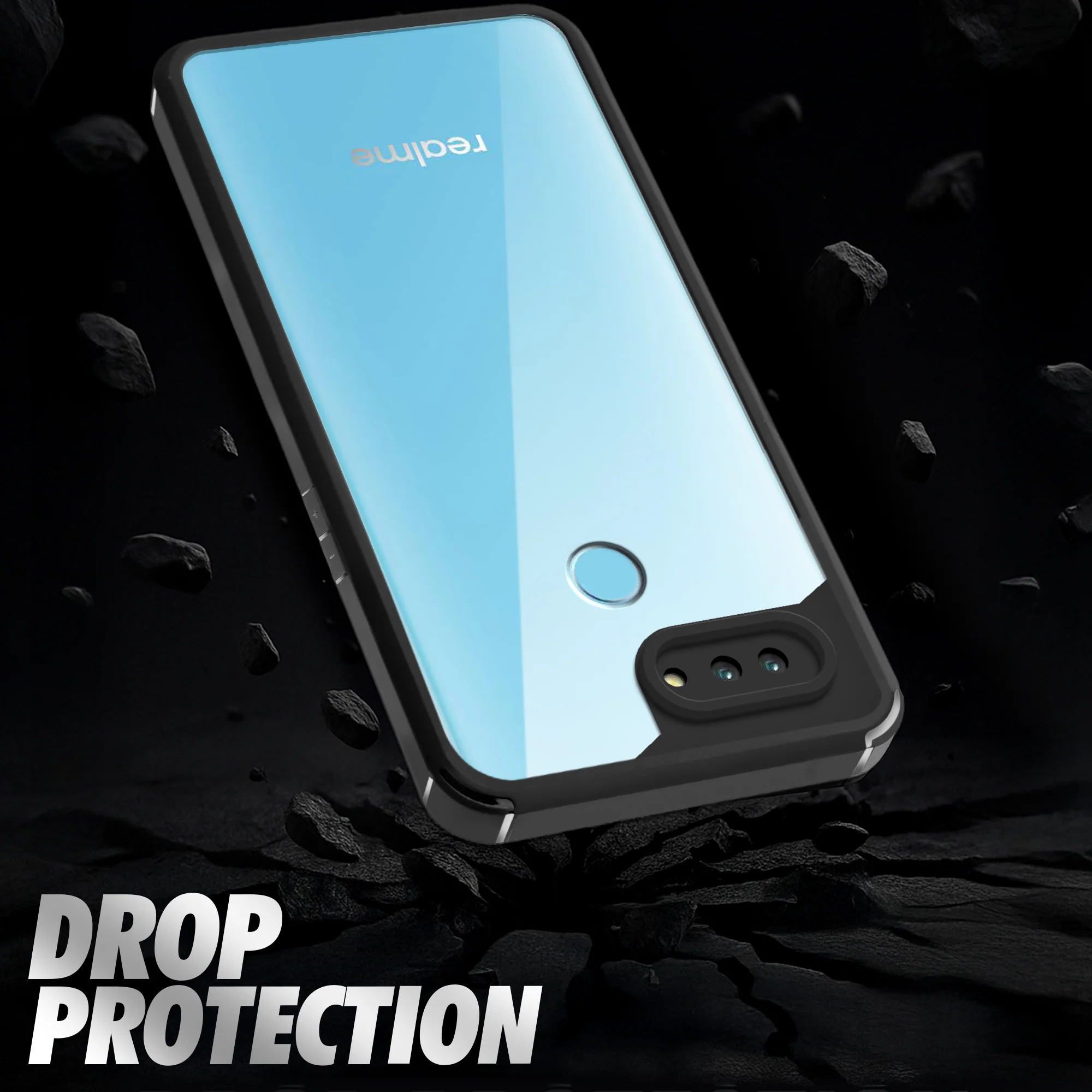 Silicone Frame Transparent Hard Back Cover for Realme 2 pro - Image 6