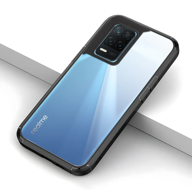 Silicone Frame Transparent Hard Back Cover for Realme 8 5G - Image 5