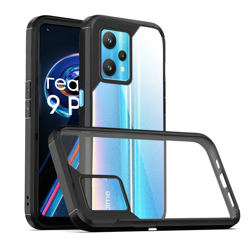 Silicone Frame Transparent Hard Back Cover for Realme 9 Pro 5G - Image 3