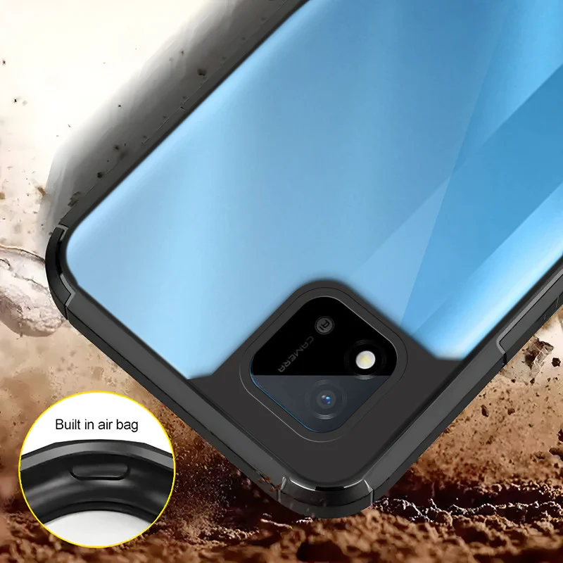 Silicone Frame Transparent Hard Back Cover for Realme C20 - Image 4