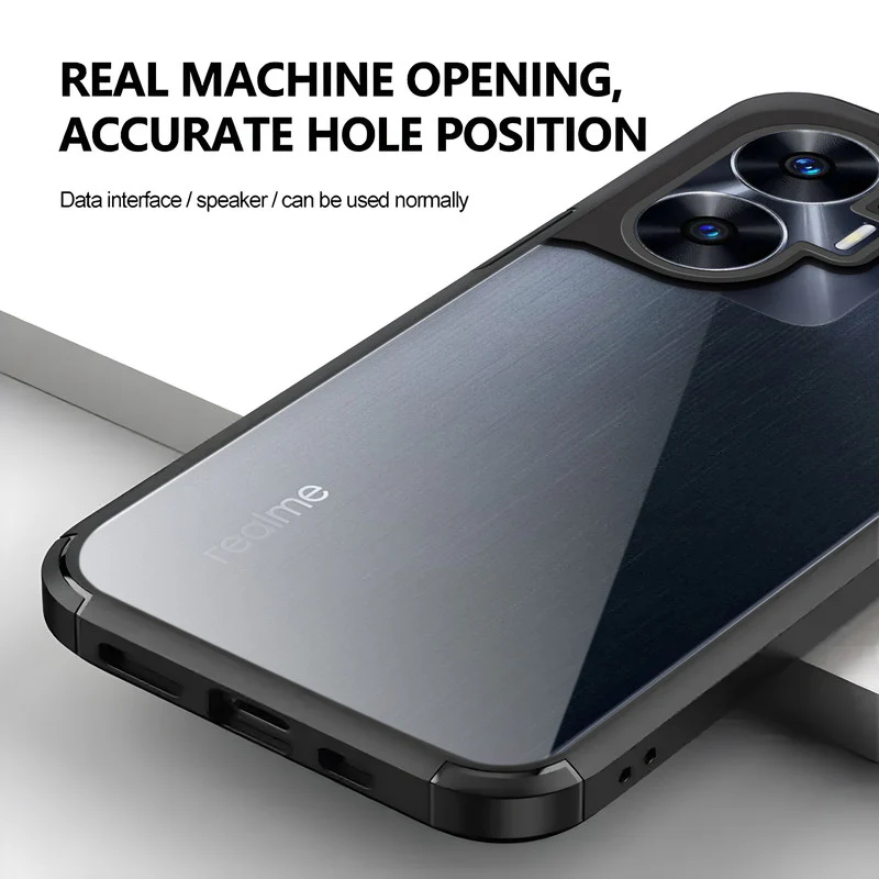 Silicone Frame Transparent Hard Back Cover for Realme C55 - Image 6