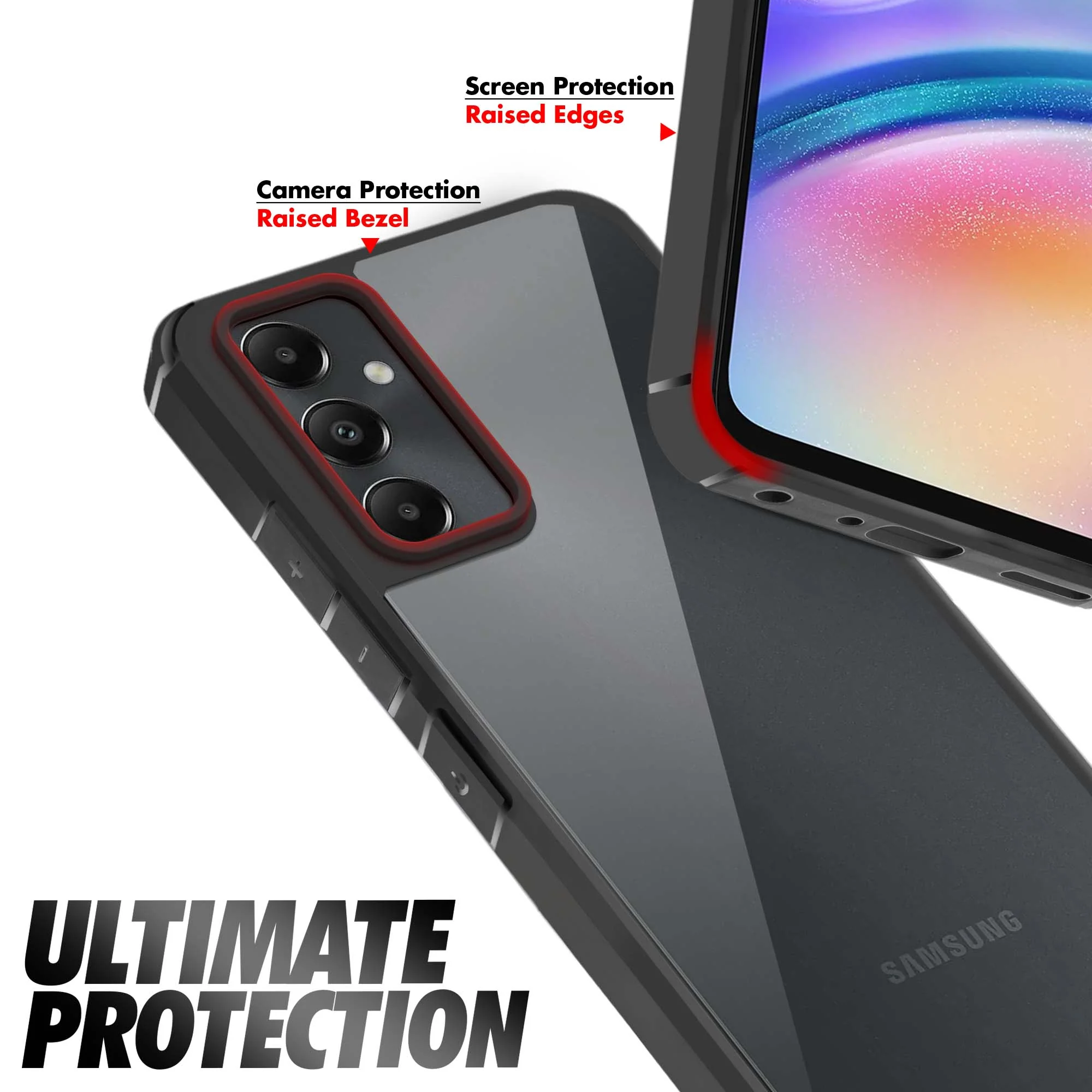 Silicone Frame Transparent Hard Back Cover for Samsung A05s - Image 5