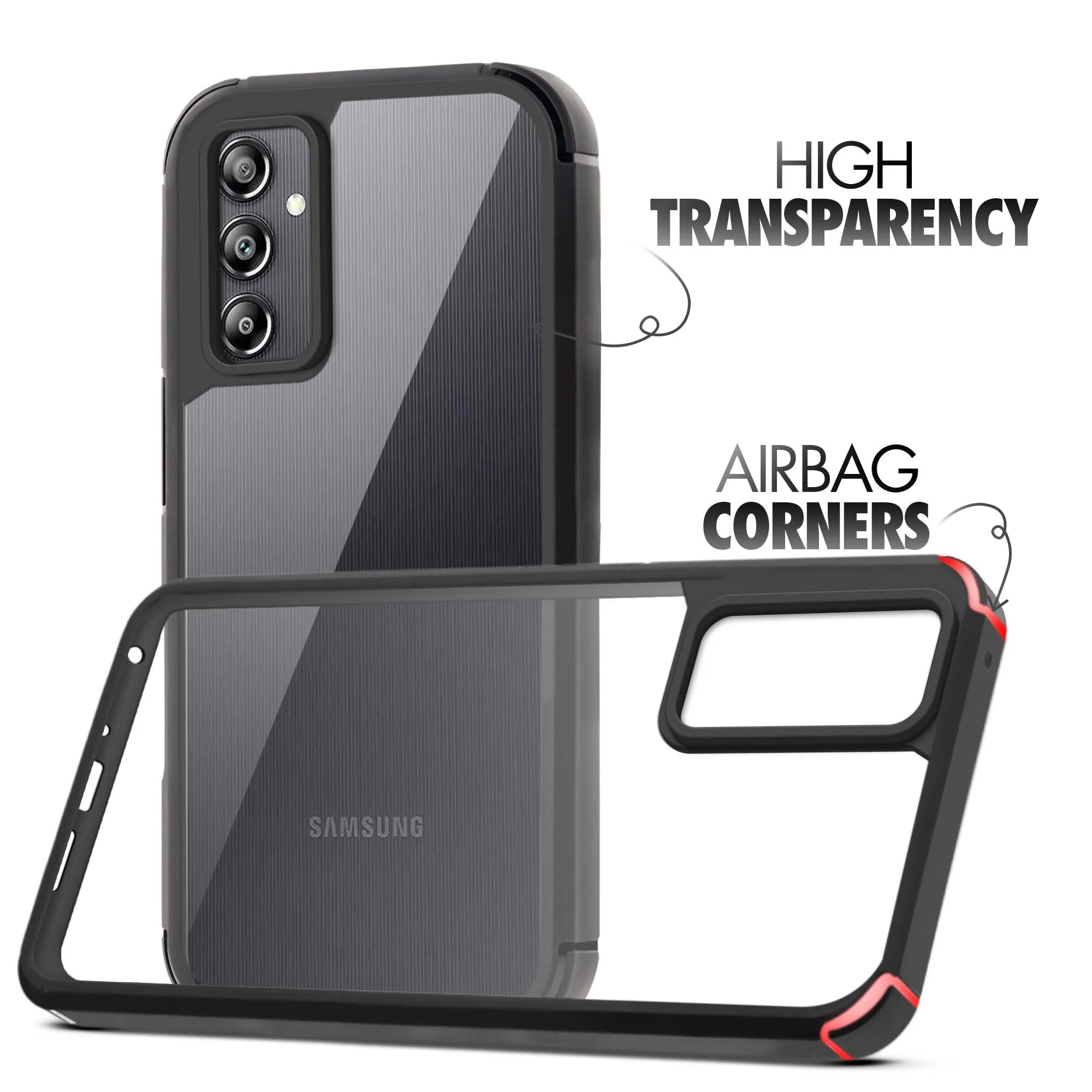 Silicone Frame Transparent Hard Back Cover for Samsung A14 5G - Image 3