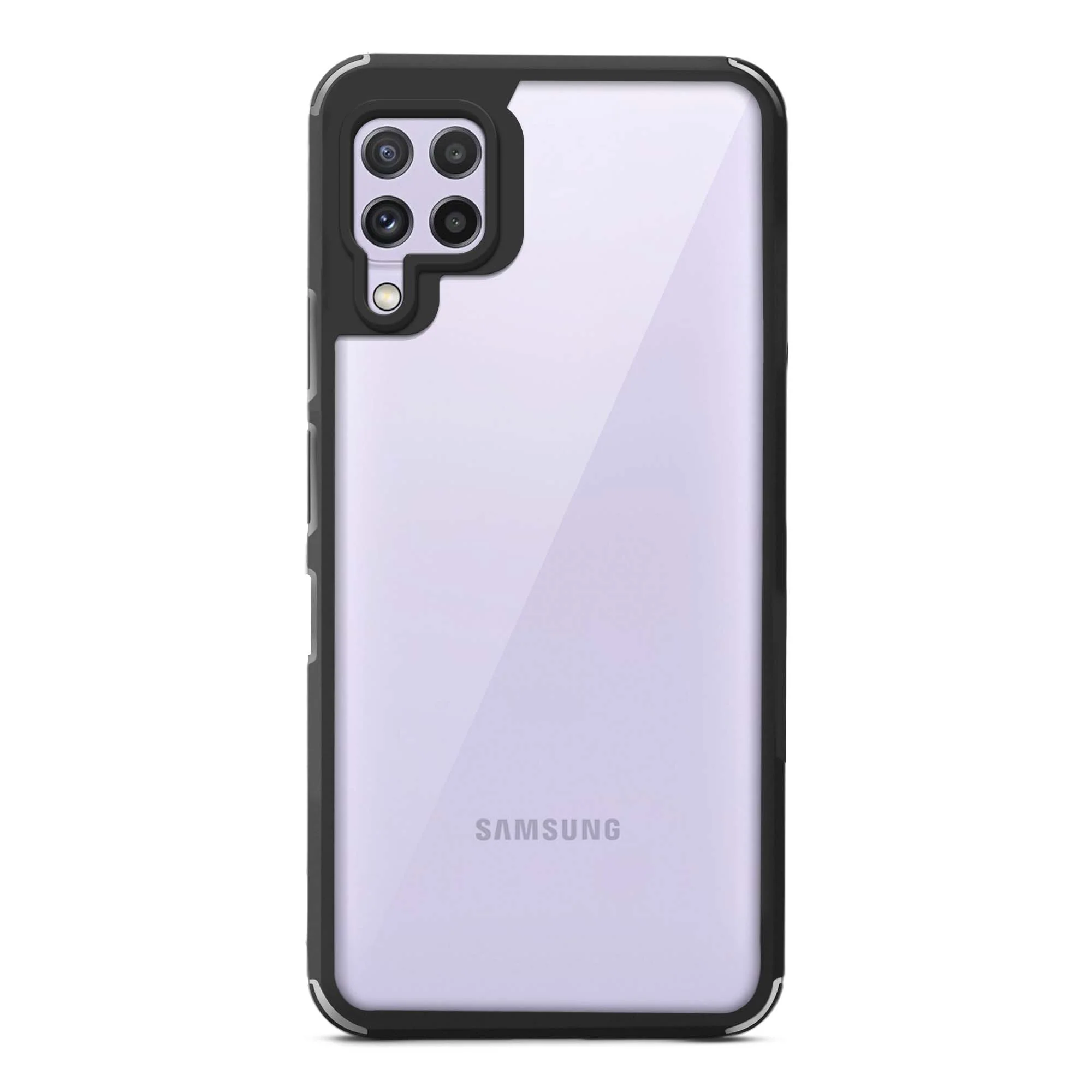 Silicone Frame Transparent Hard Back Cover for Samsung A22 4G - Image 3