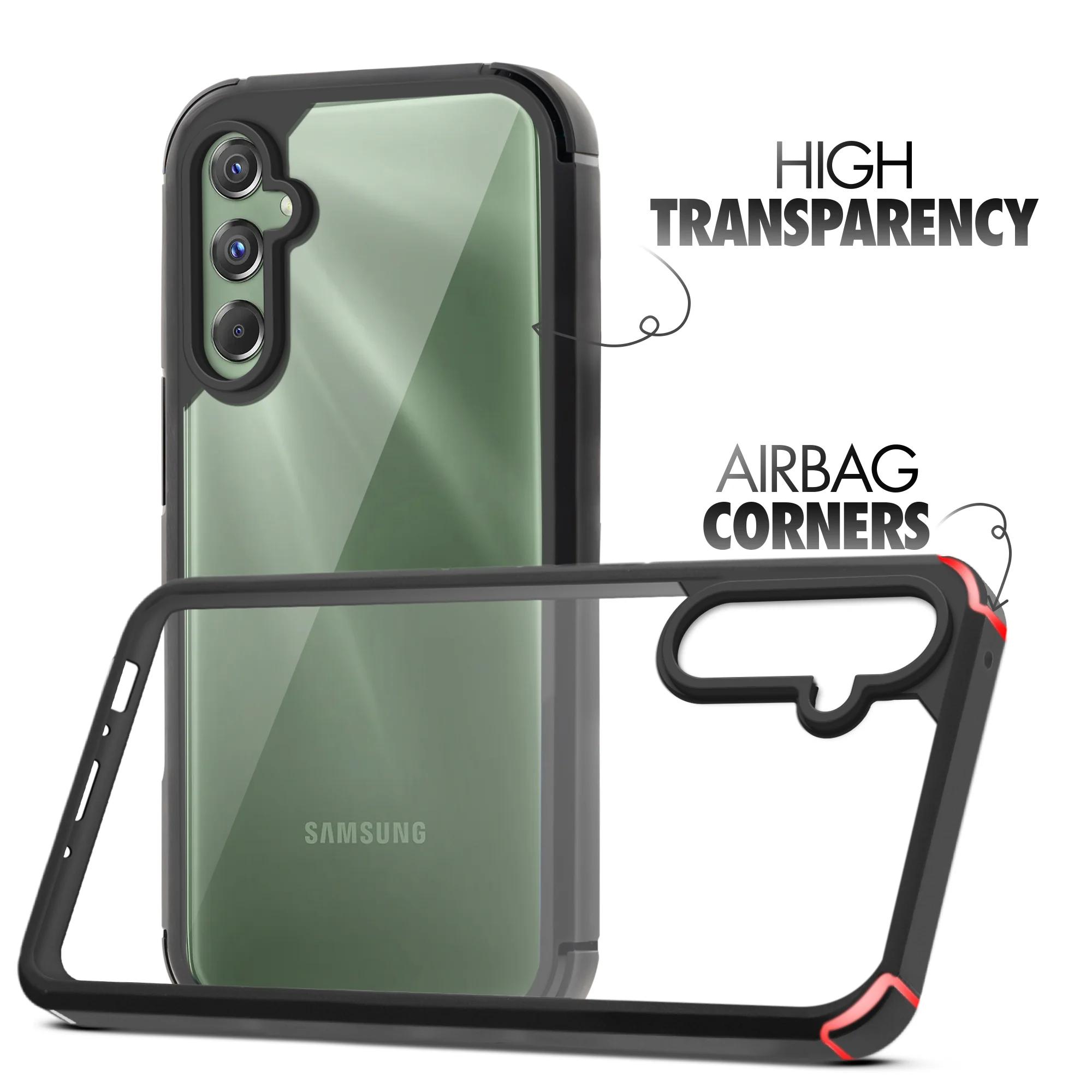 Silicone Frame Transparent Hard Back Cover for Samsung A35 5G - Image 3