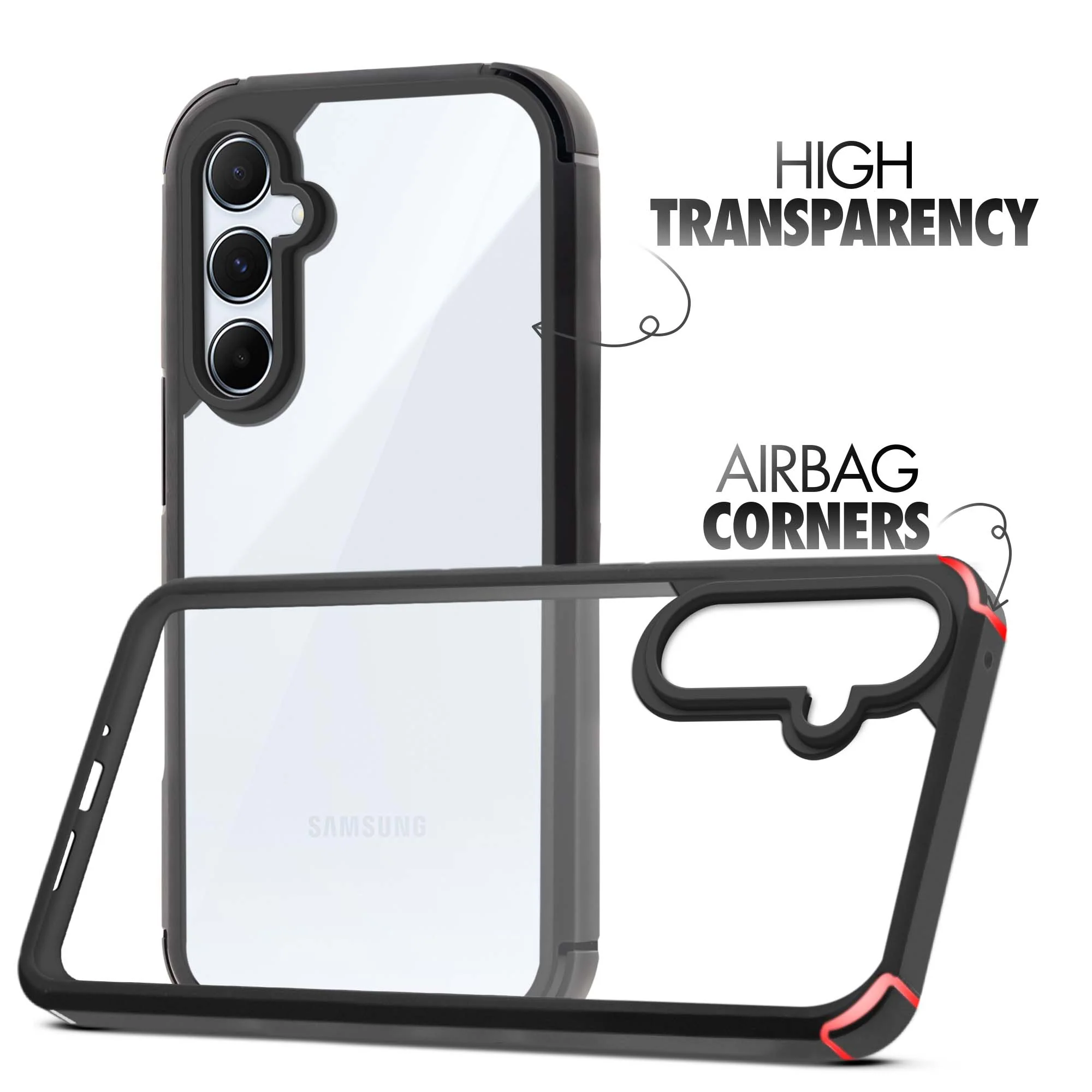 Silicone Frame Transparent Hard Back Cover for Samsung A55 5G - Image 4