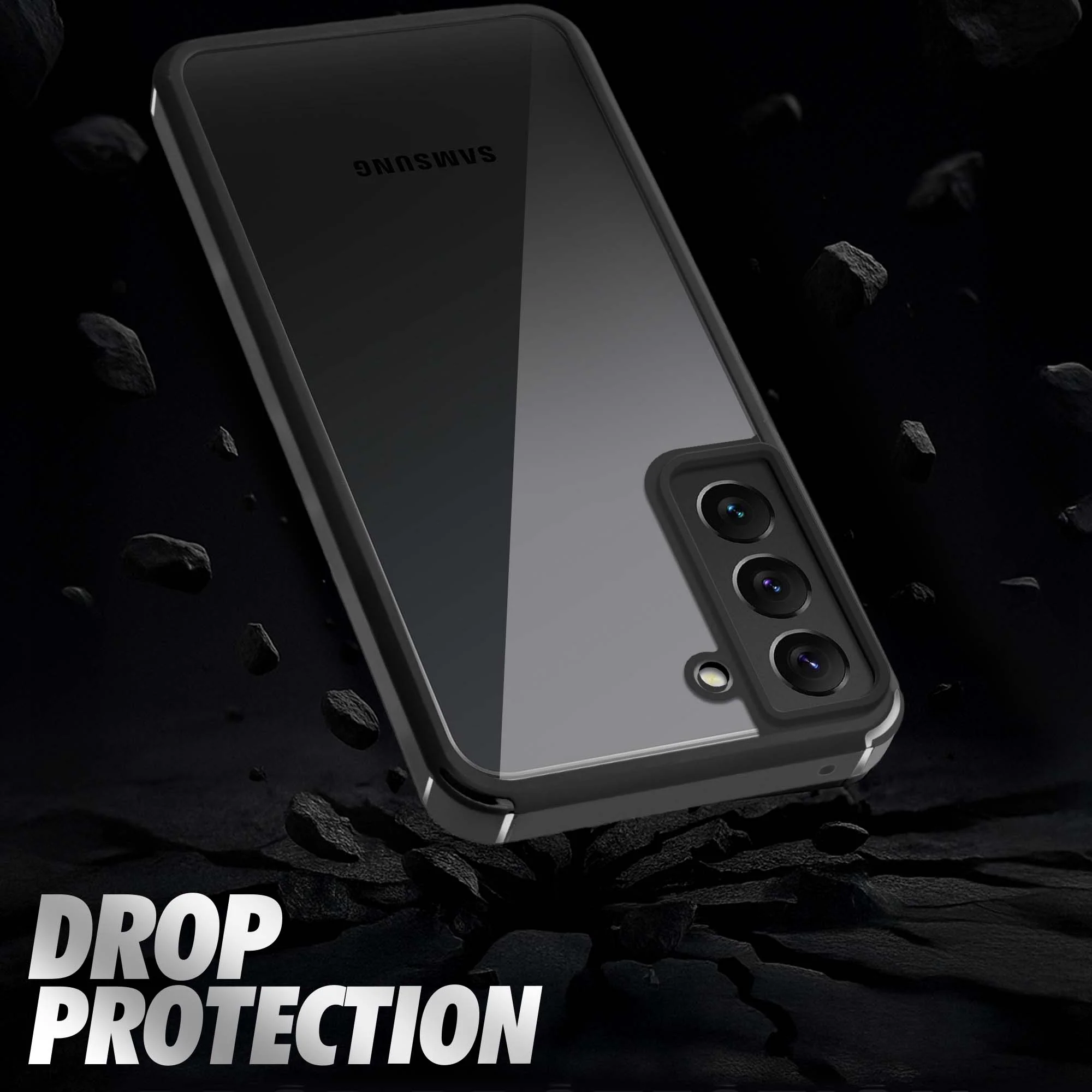 Silicone Frame Transparent Hard Back Cover for Samsung S22 5G - Image 4