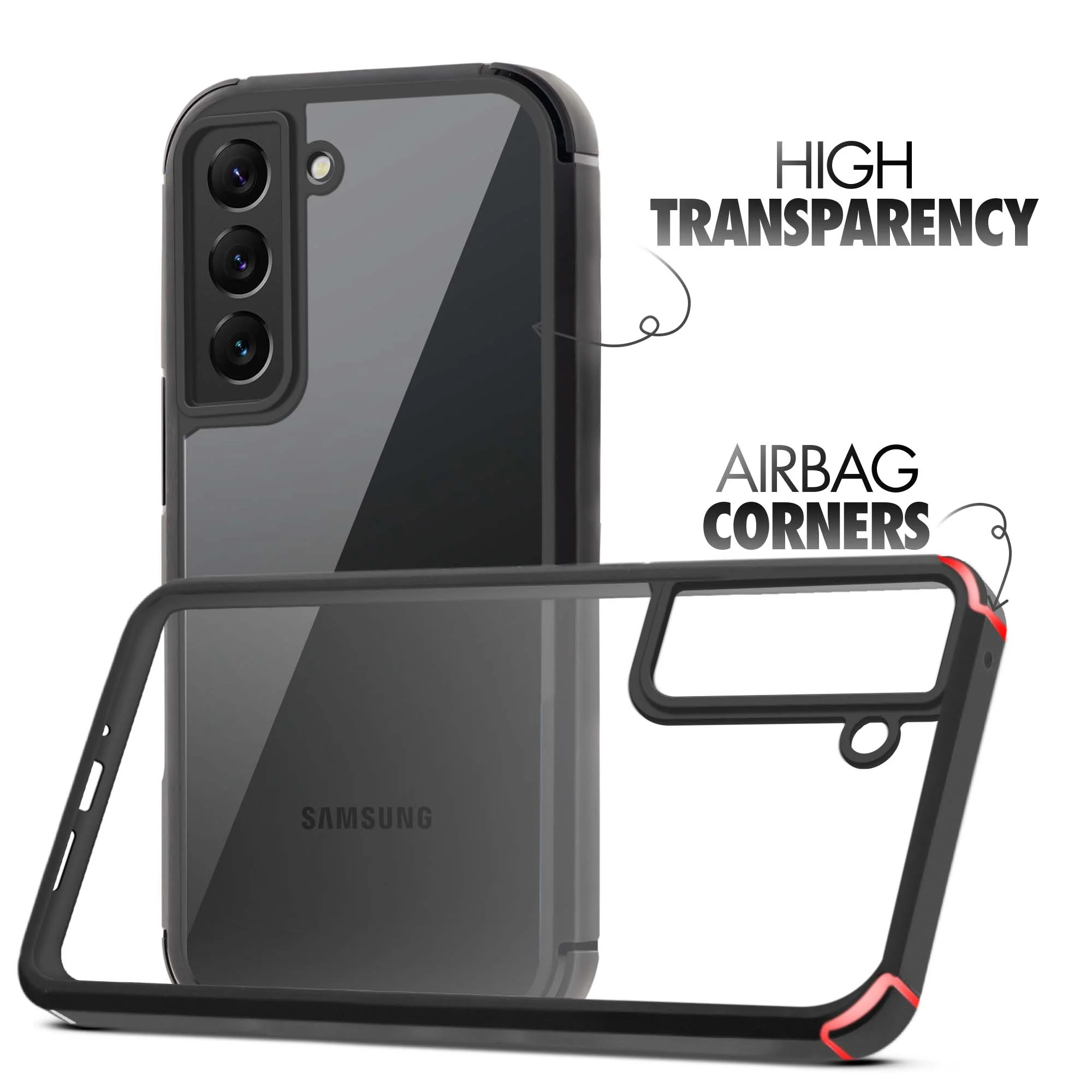 Silicone Frame Transparent Hard Back Cover for Samsung S22 5G - Image 5