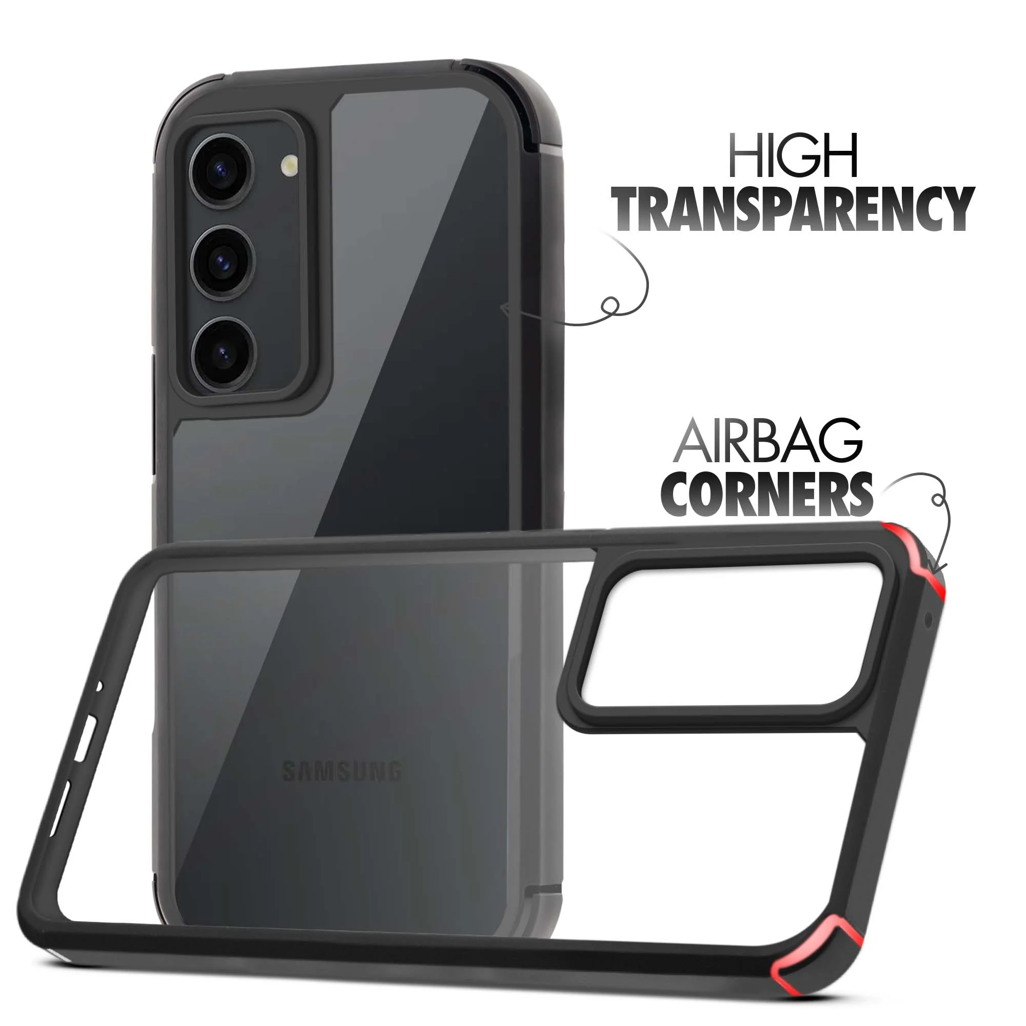 Silicone Frame Transparent Hard Back Cover for Samsung S23 5G - Image 3