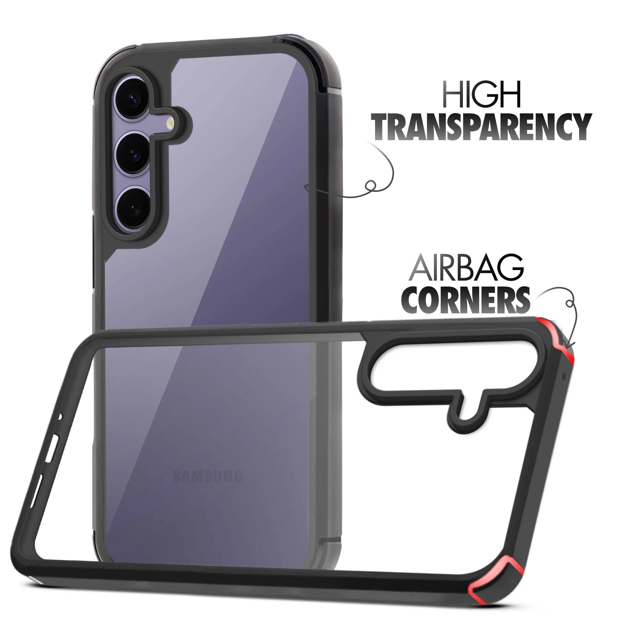 Silicone Frame Transparent Hard Back Cover for Samsung S24 Plus 5G - Image 5