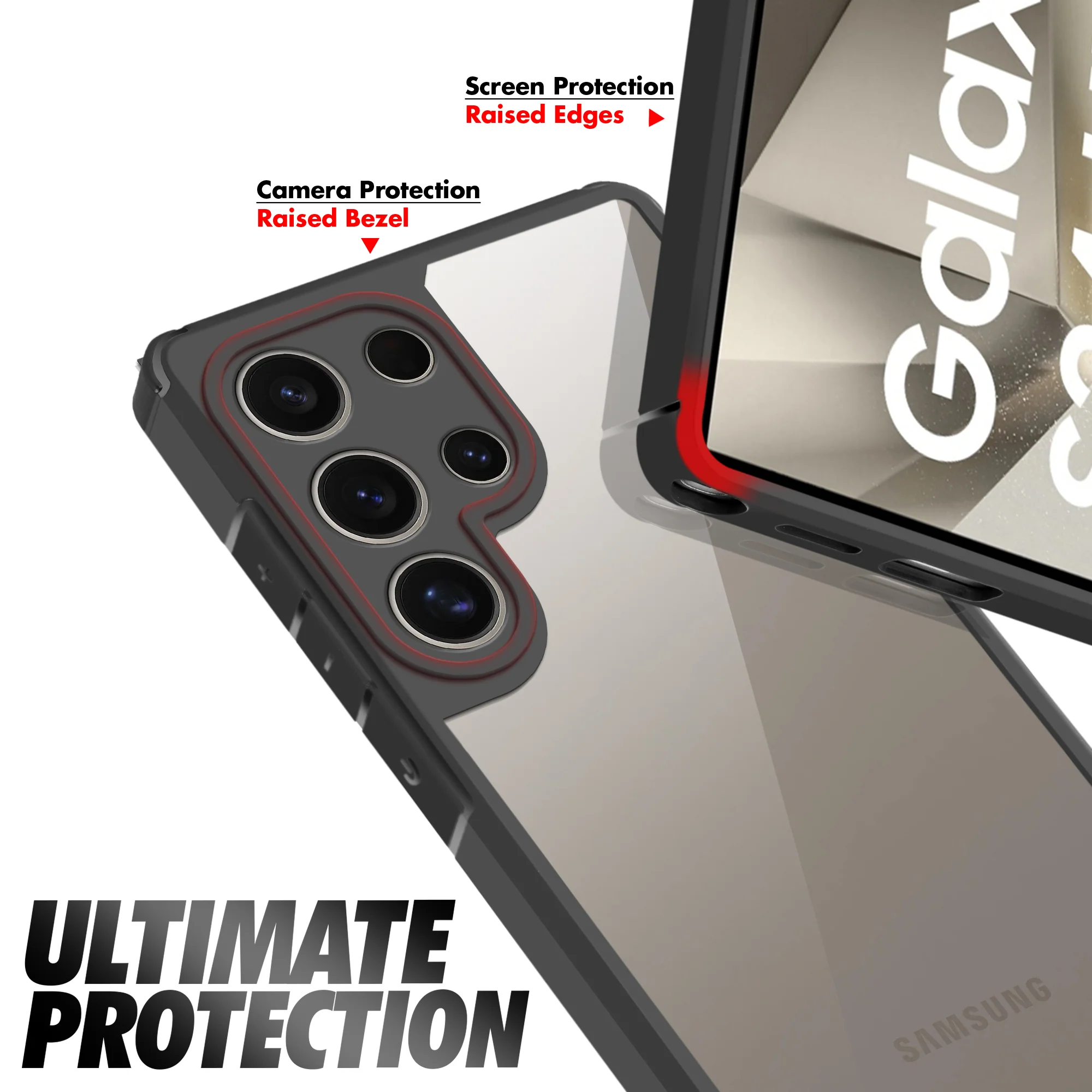 Silicone Frame Transparent Hard Back Cover for Samsung S24 Ultra 5G - Image 4