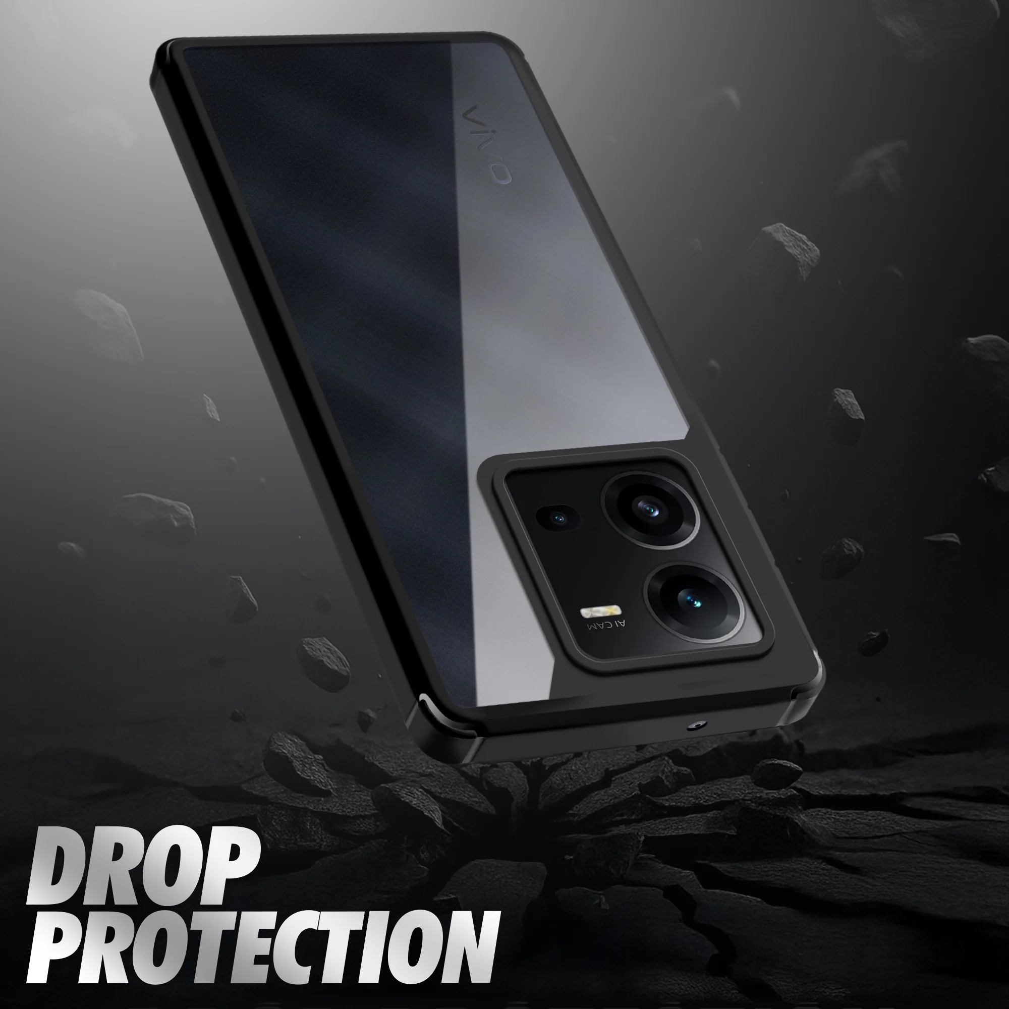 Silicone Frame Transparent Hard Back Cover for Vivo V25E 5G - Image 3